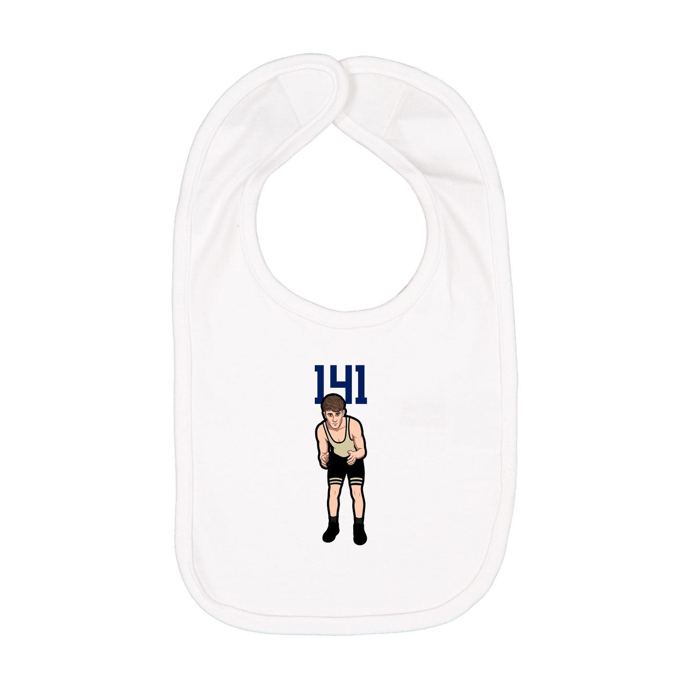 Infant Bib — Number Top in White