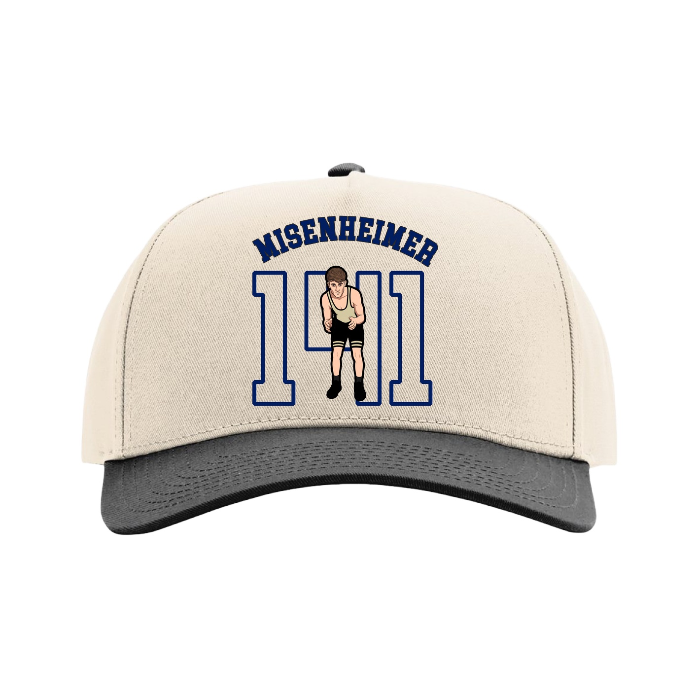 Full Fabric Five-Panel Champ Cap — Shirsey Arch in Cream/Black
