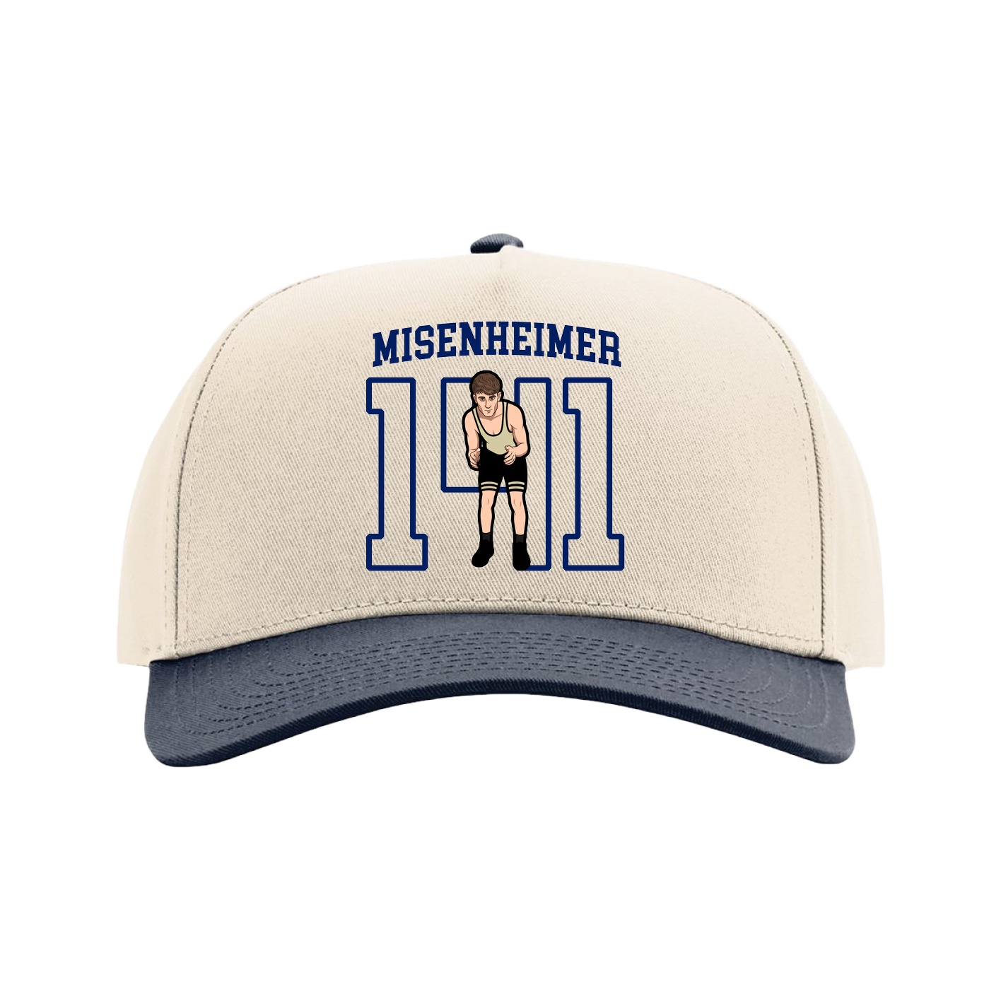 Full Fabric Five-Panel Champ Cap — Shirsey in Cream/Navy