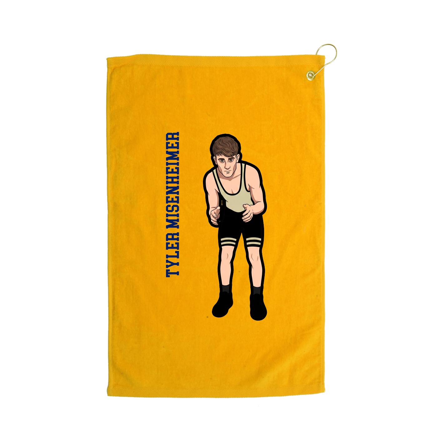 Golf Towel — Name Vertical in Gold