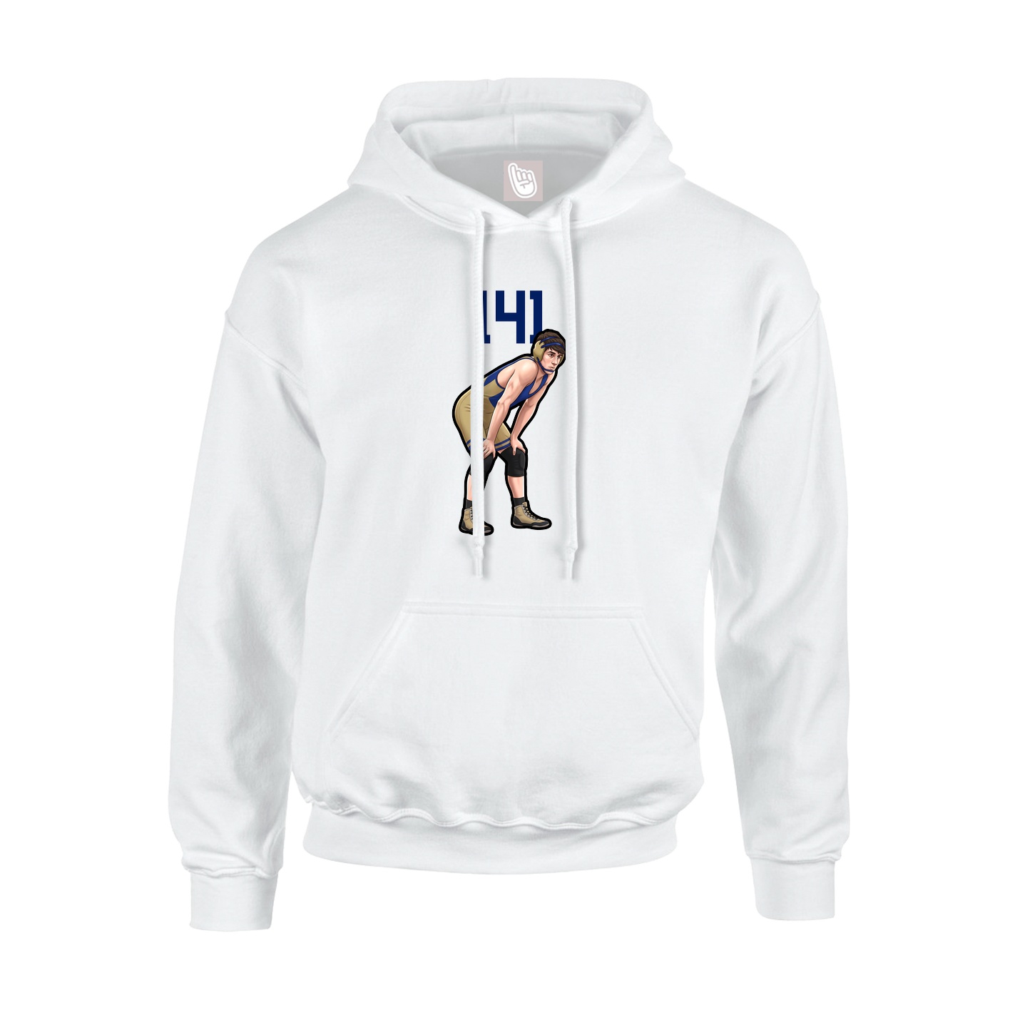 Youth Hoodie — Number Top in White