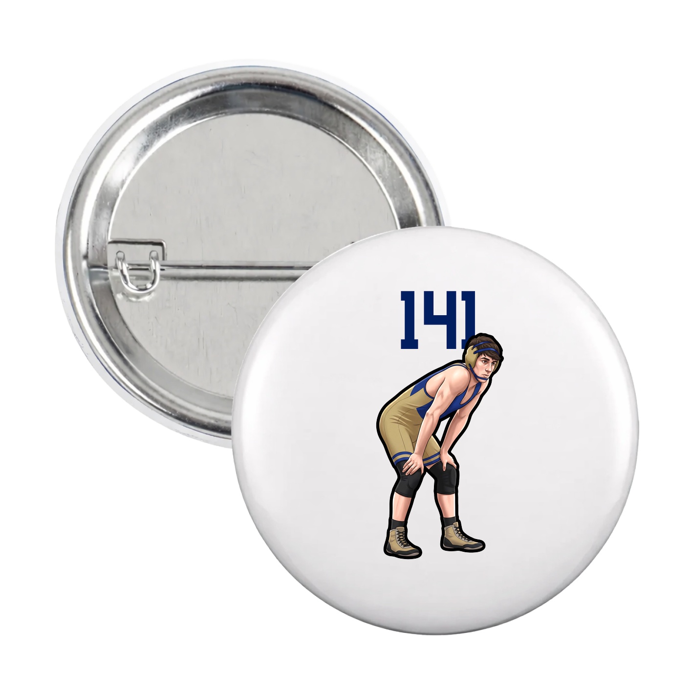 Game Day Button — Number Top in White