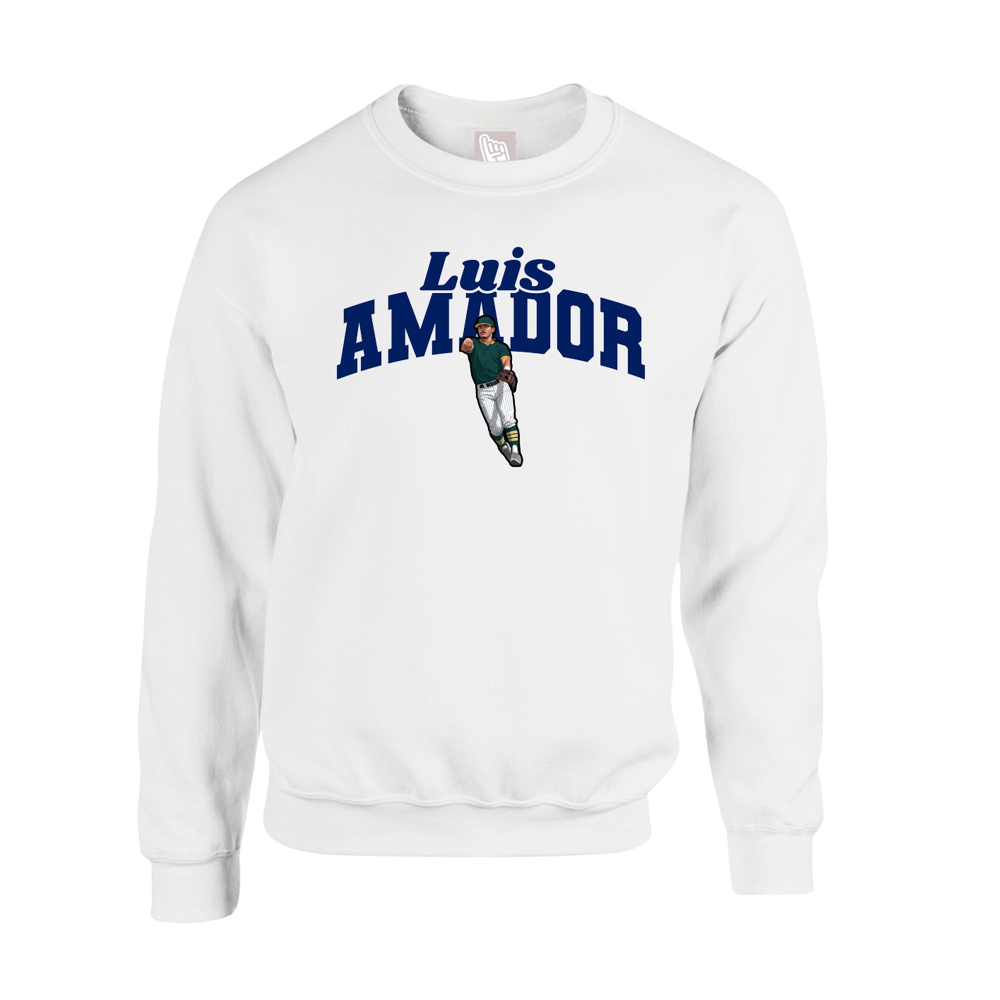 Fleece Crew — Signature Arch in White