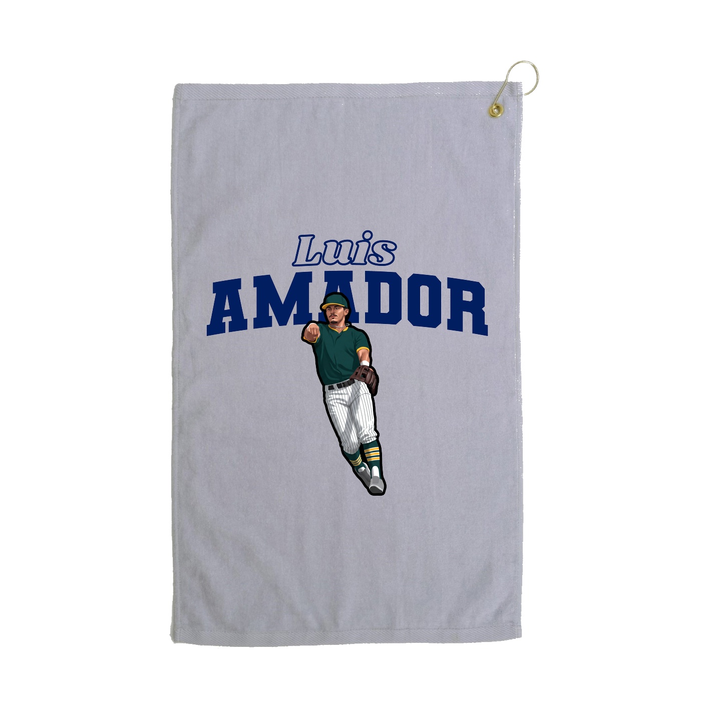 Golf Towel — Name Arch in Grey