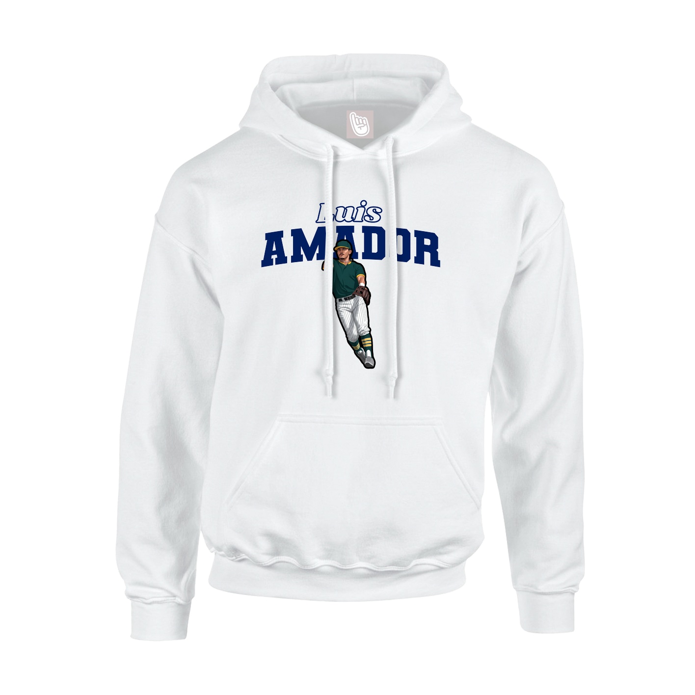 Youth Hoodie — Name Arch in White