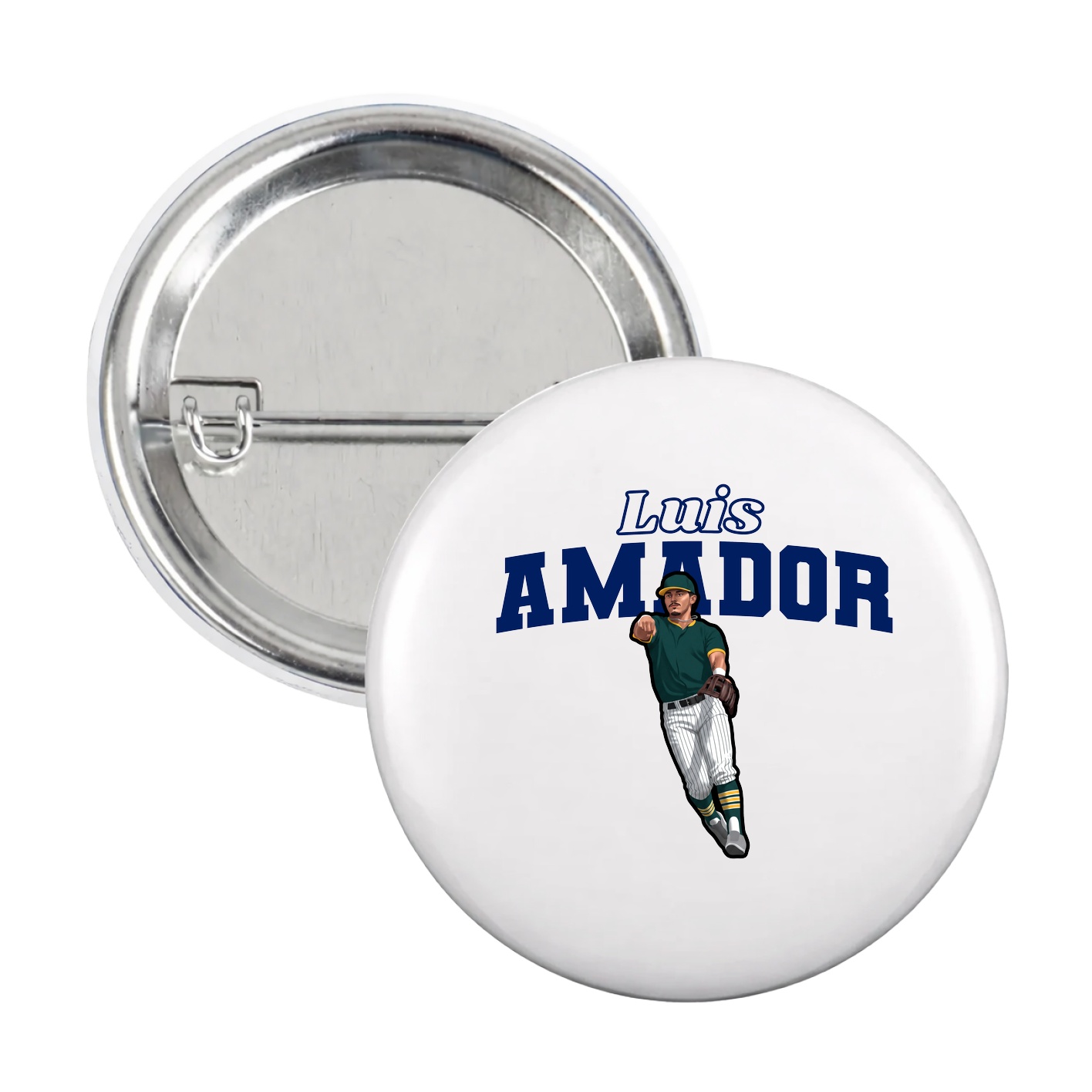 Game Day Button — Name Arch in White
