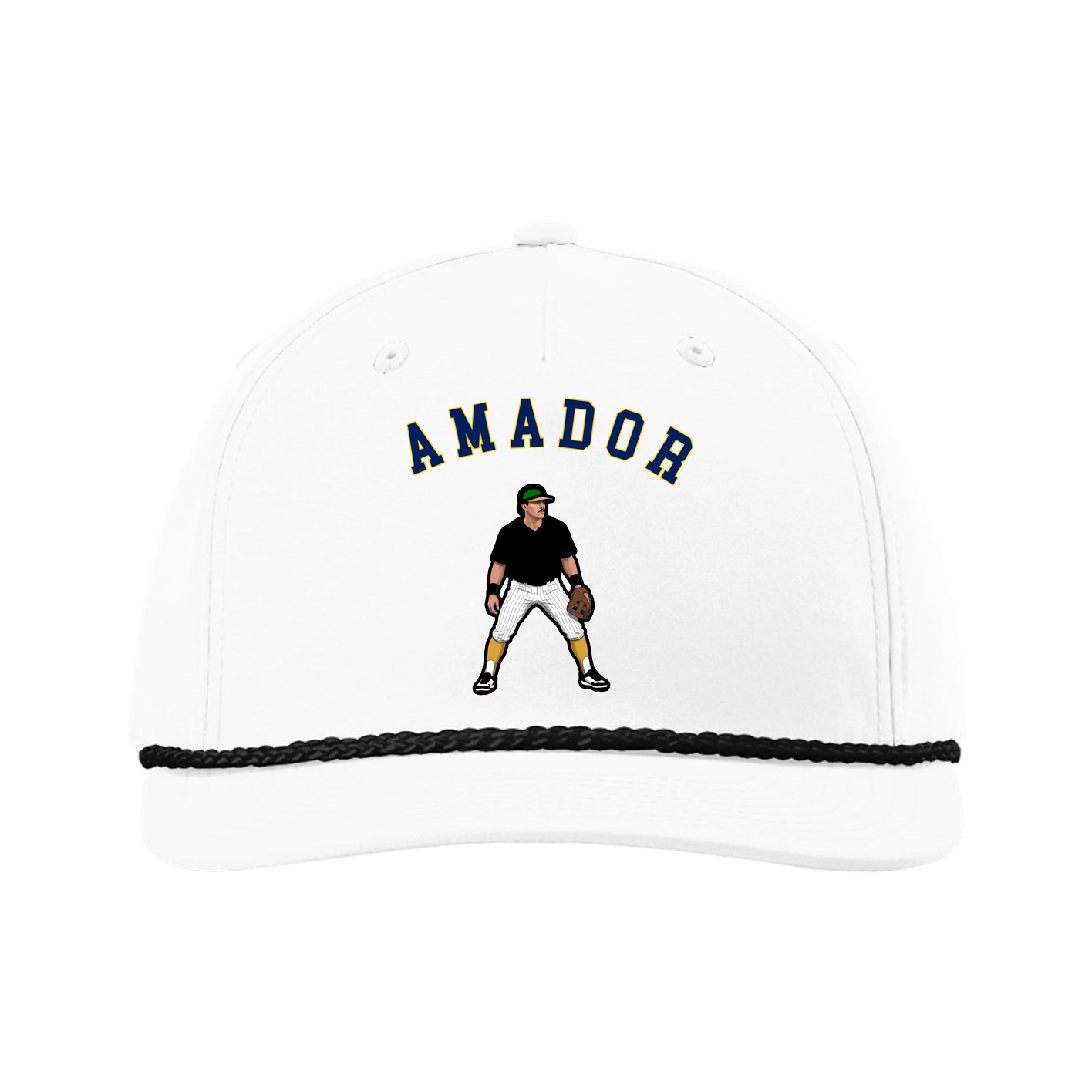 Five-Panel Classic Rope Cap — Shirsey Arch in White