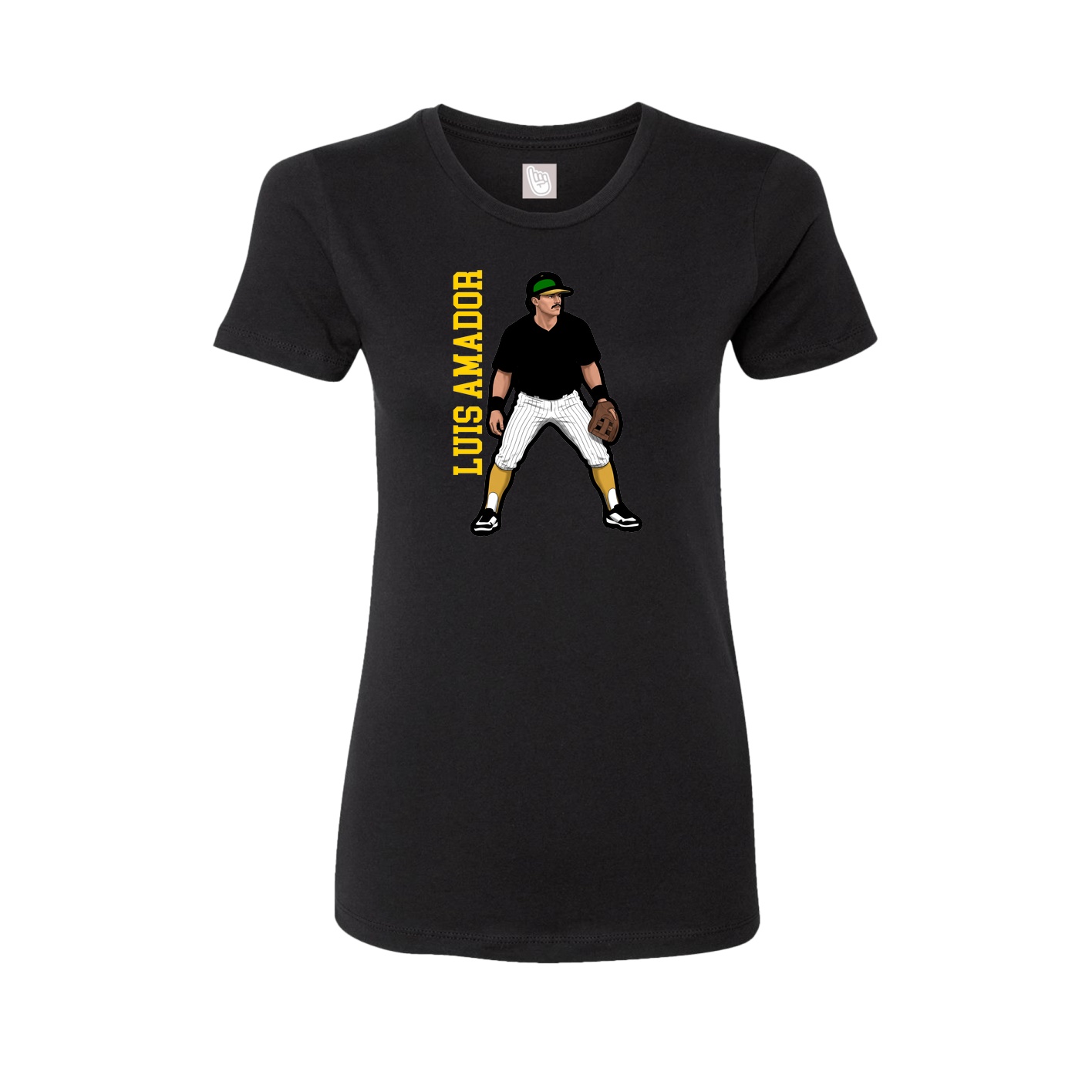 Fitted Women's Tee — Name Vertical in Black