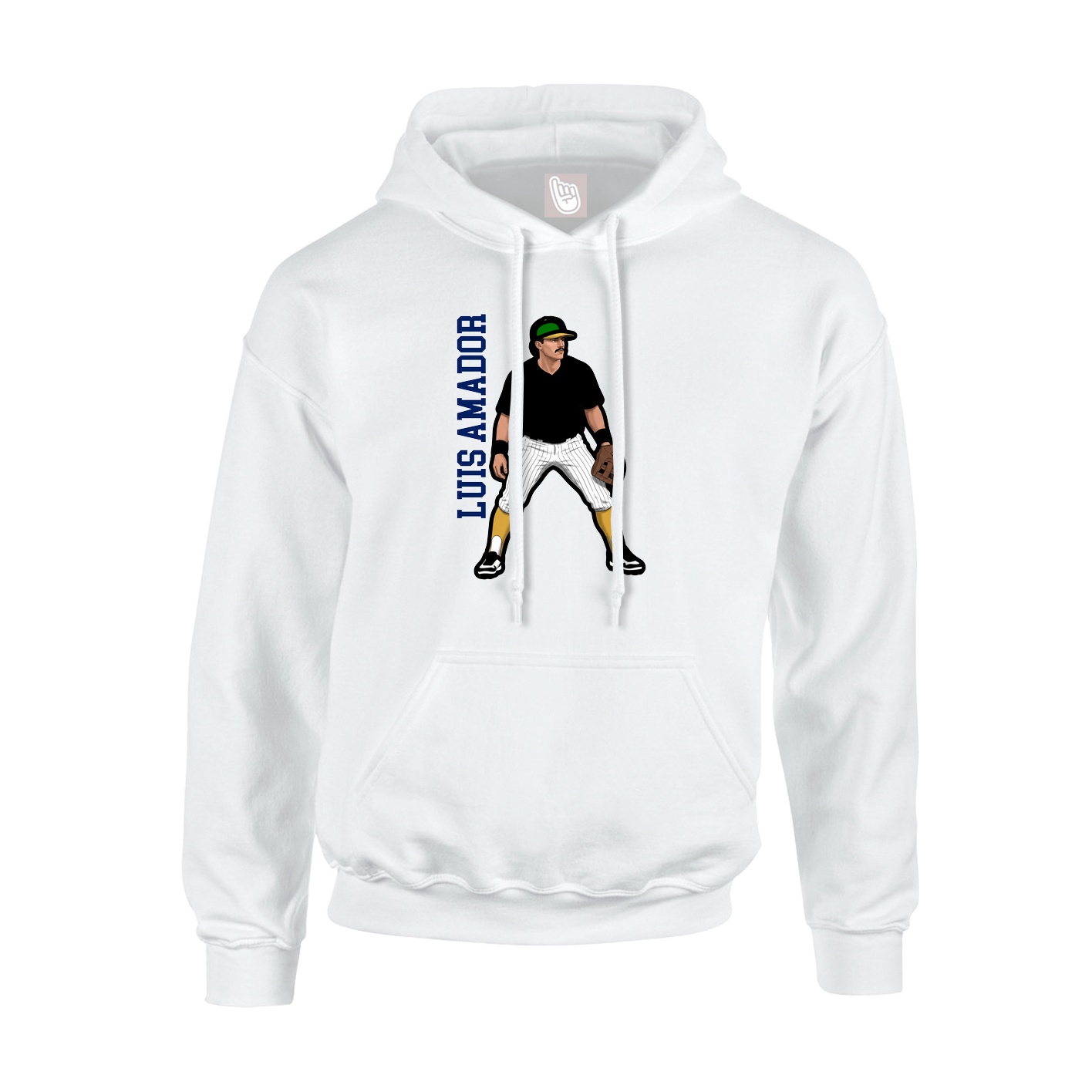 Hoodie — Name Vertical in White