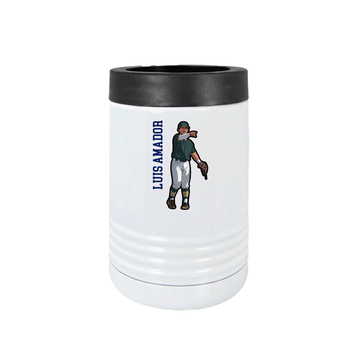 Beverage Holder — Name Vertical in White