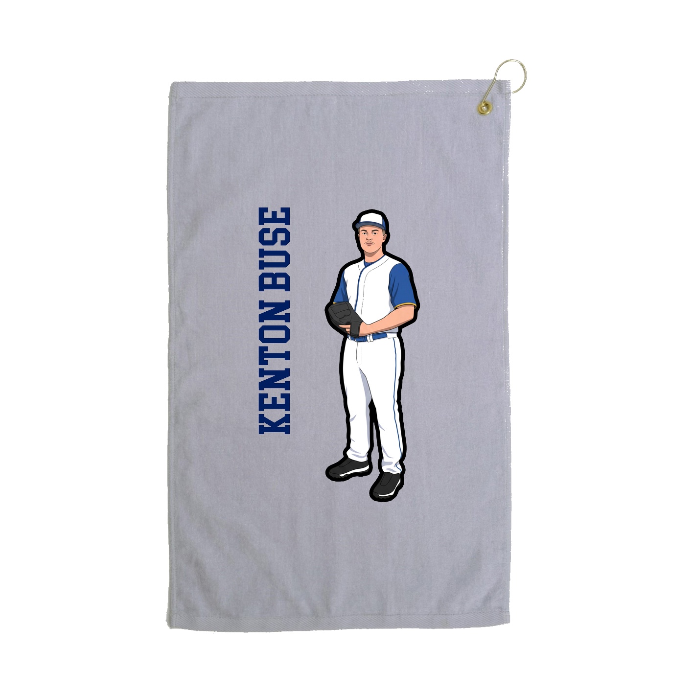 Golf Towel — Name Vertical in Grey