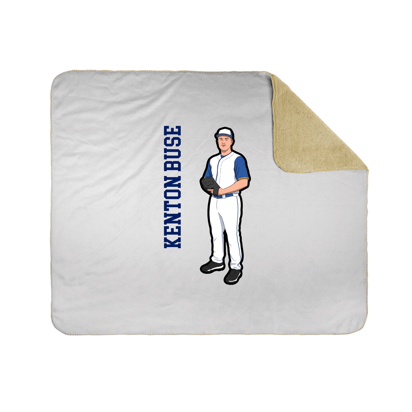 Throw Blanket — Name Vertical in White