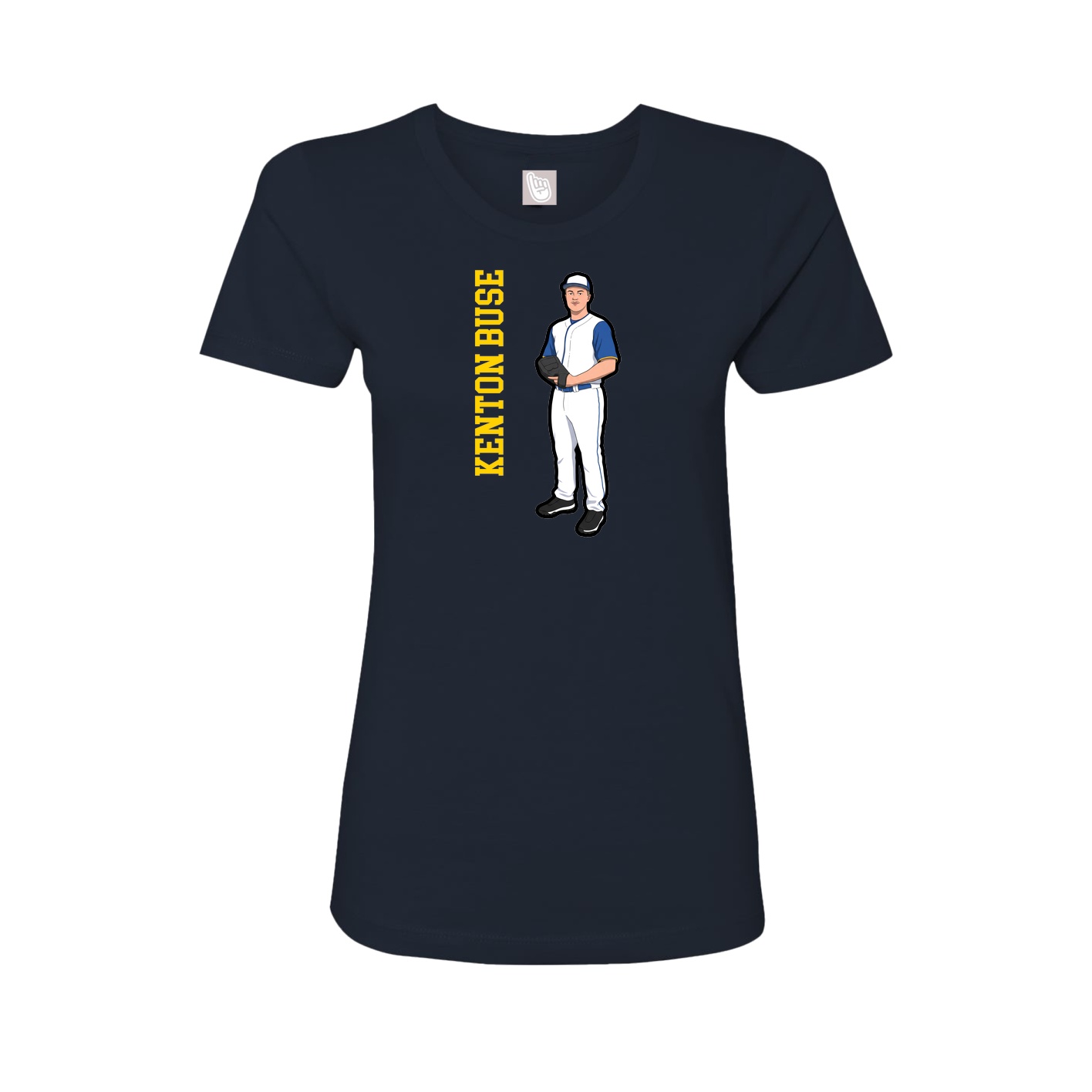 Fitted Women's Tee — Name Vertical in Navy