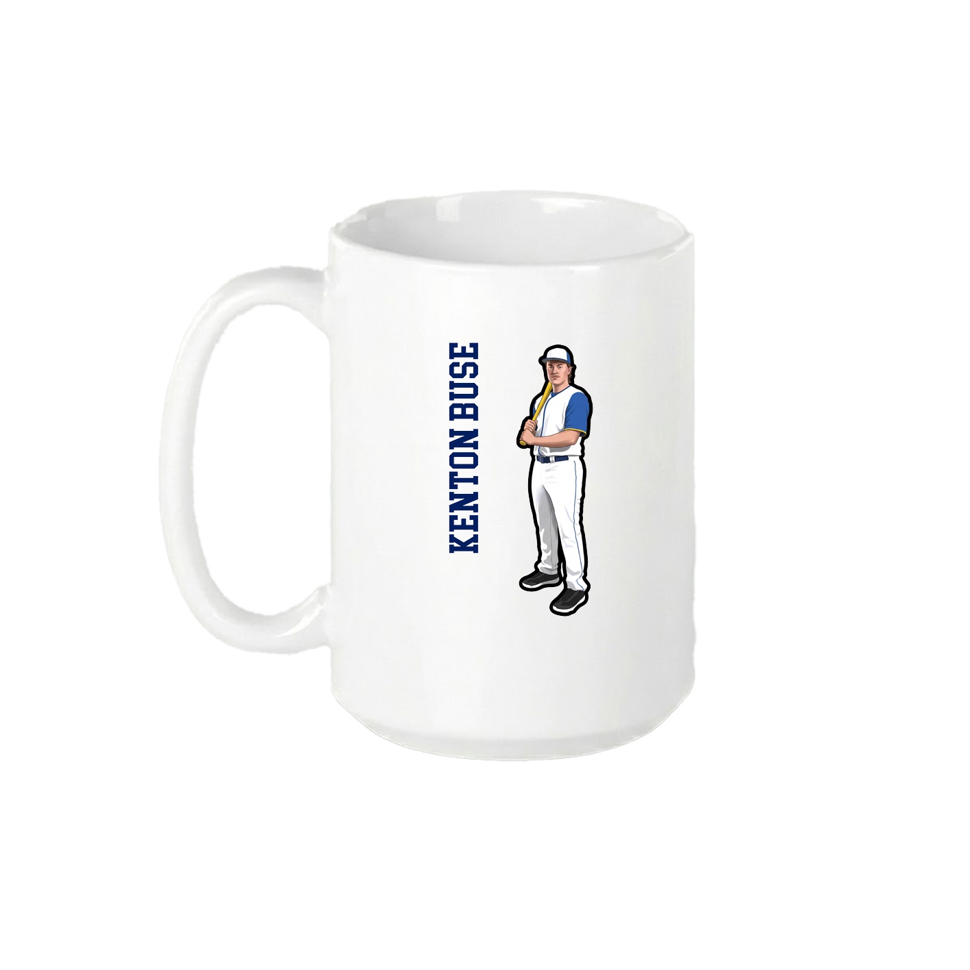 15oz Coffee Mug — Name Vertical in White