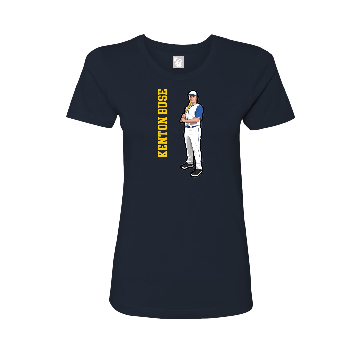 Fitted Women's Tee — Name Vertical in Navy