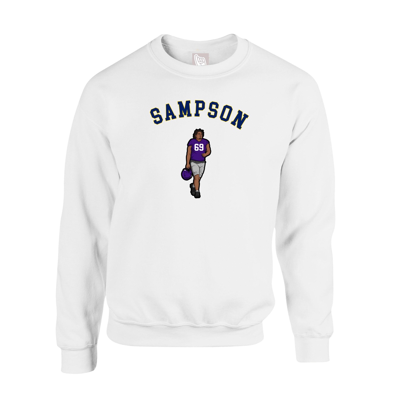 Fleece Crew — Shirsey Arch in White