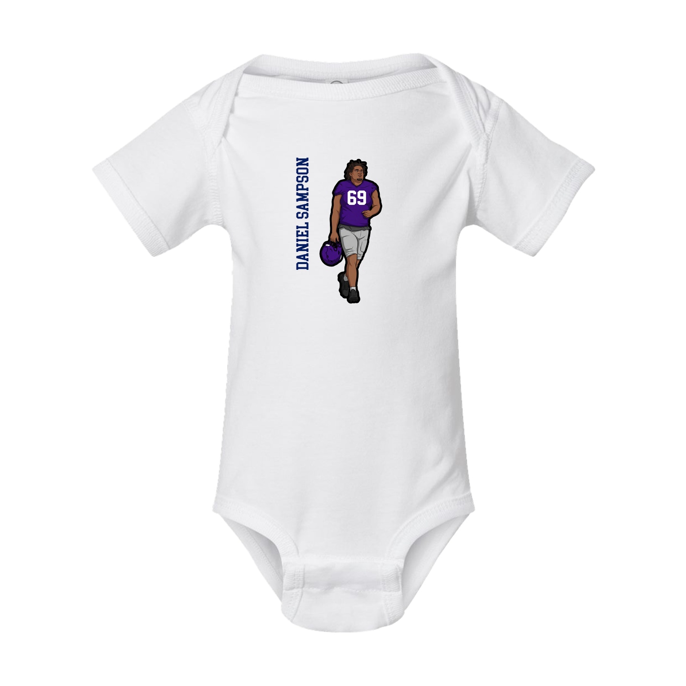 Baby Onesie — Name Vertical in White