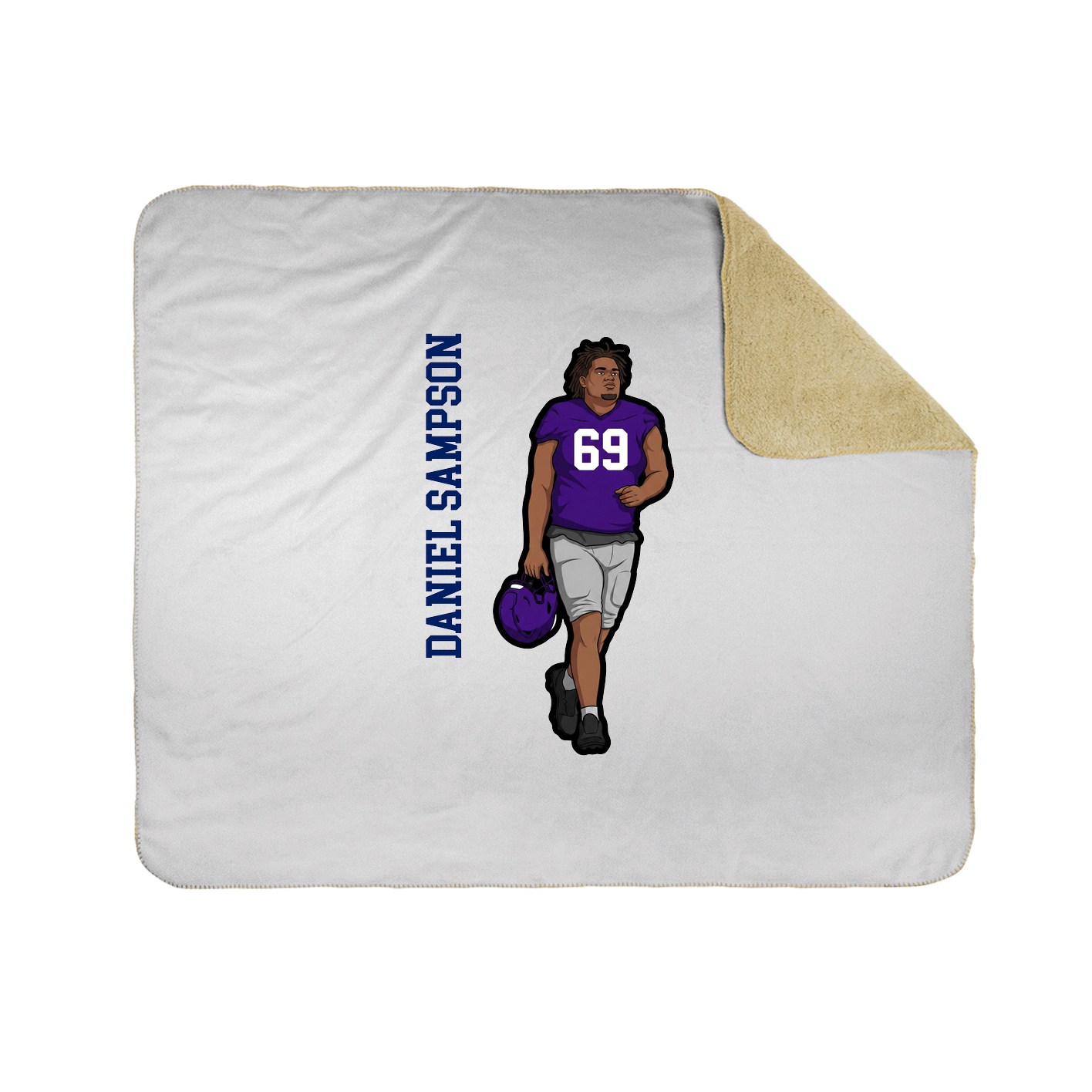 Throw Blanket — Name Vertical in White