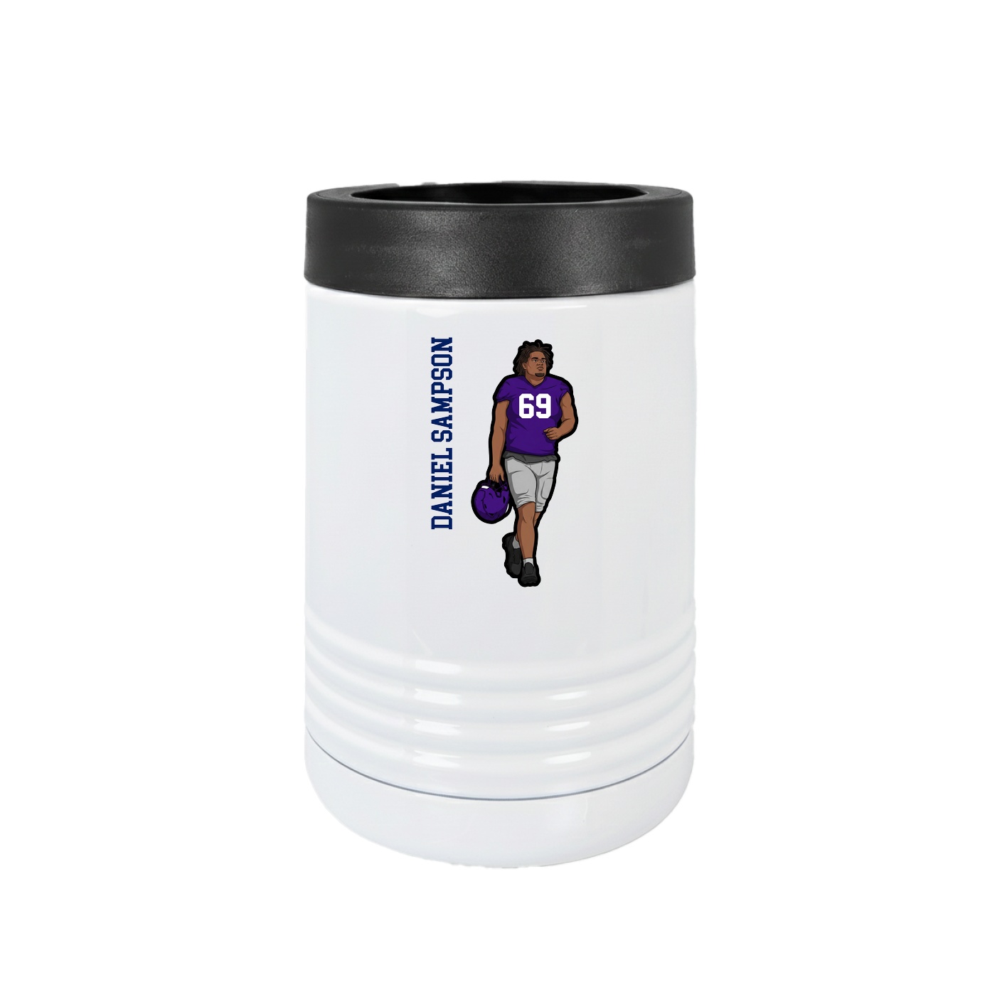 Beverage Holder — Name Vertical in White