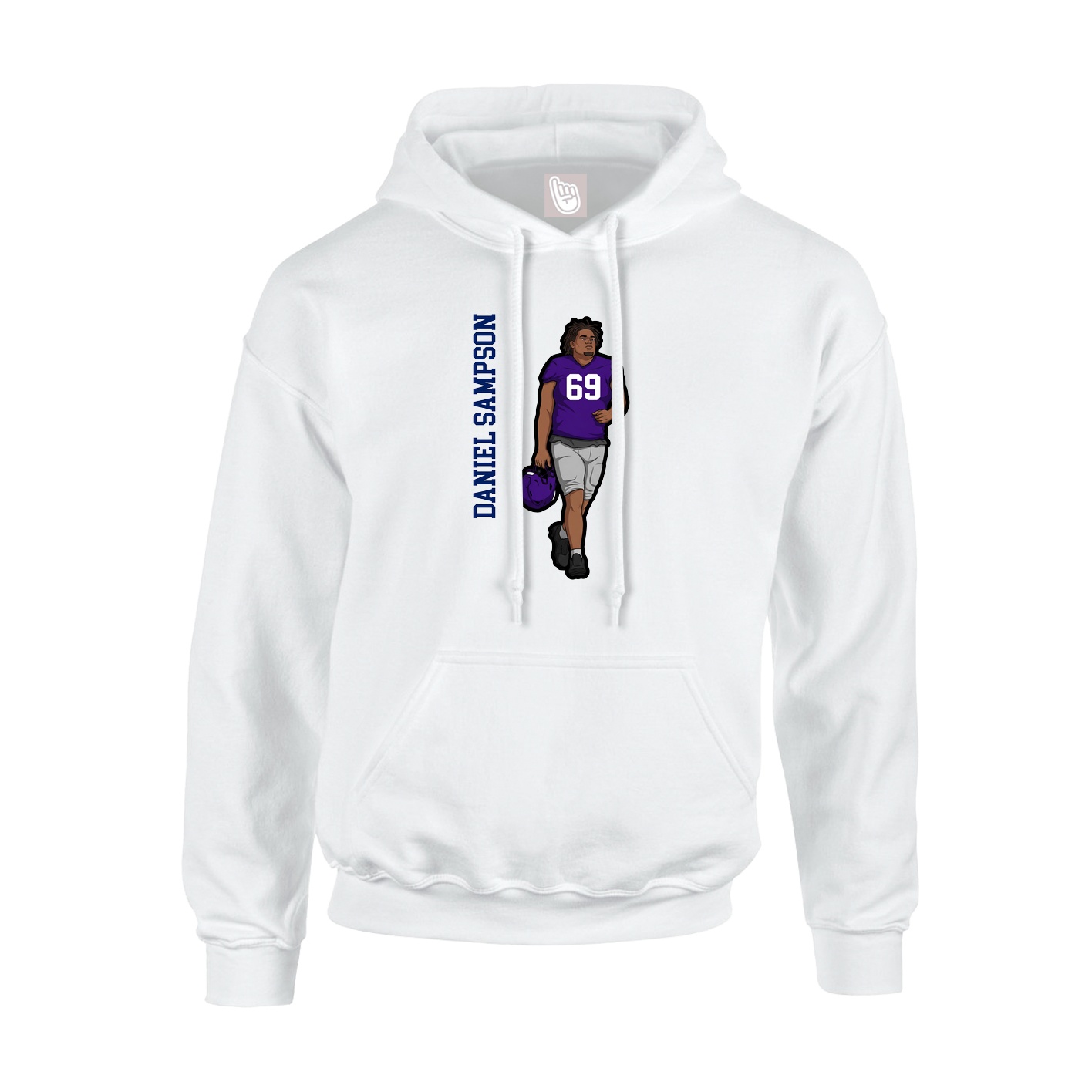 Hoodie — Name Vertical in White