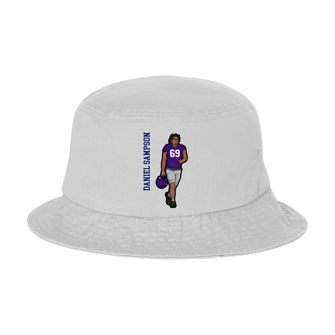 Bucket Cap — Name Vertical in White