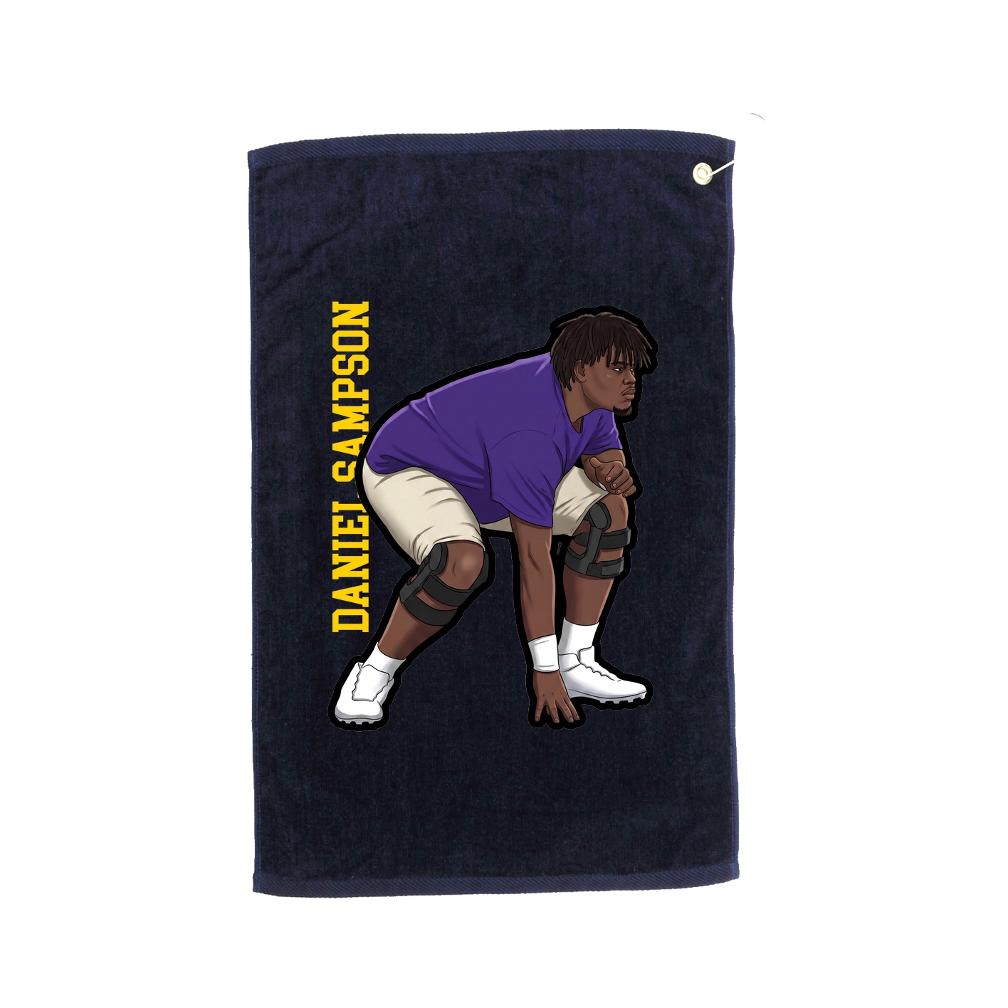 Golf Towel — Name Vertical in Navy