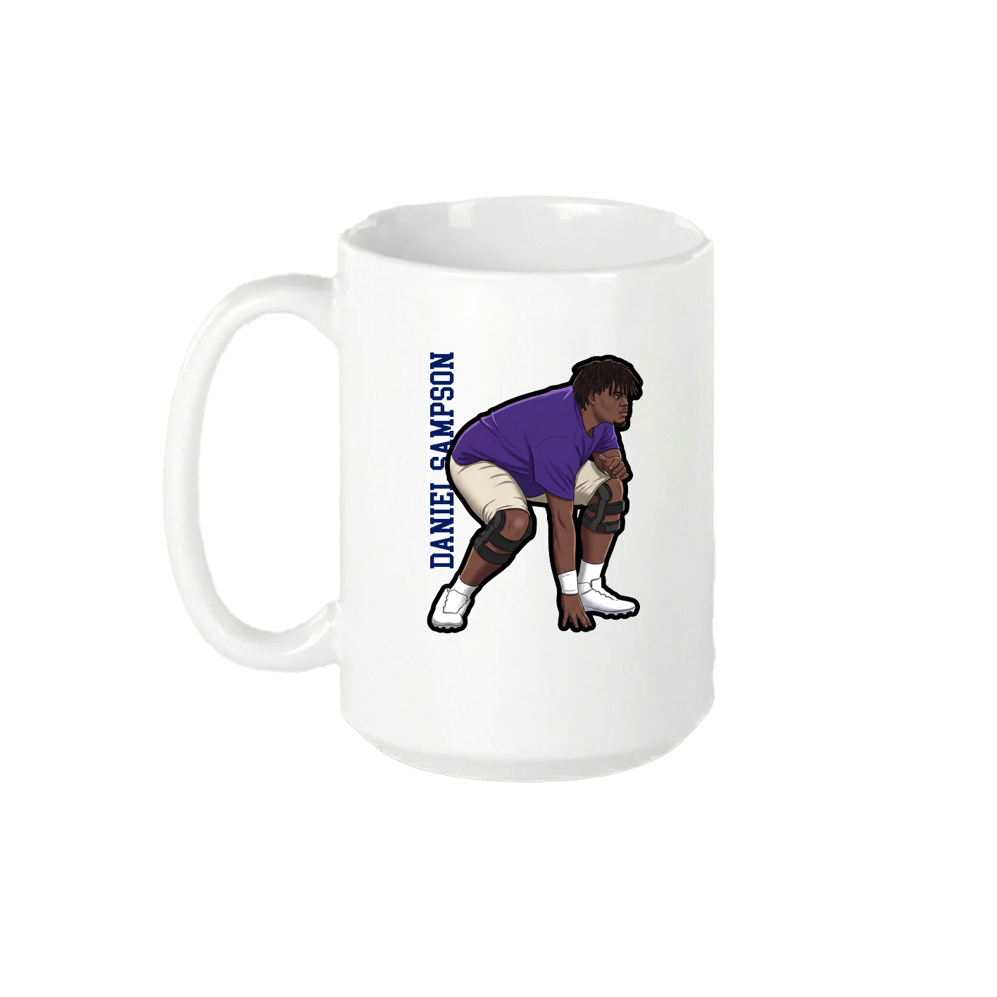 15oz Coffee Mug — Name Vertical in White