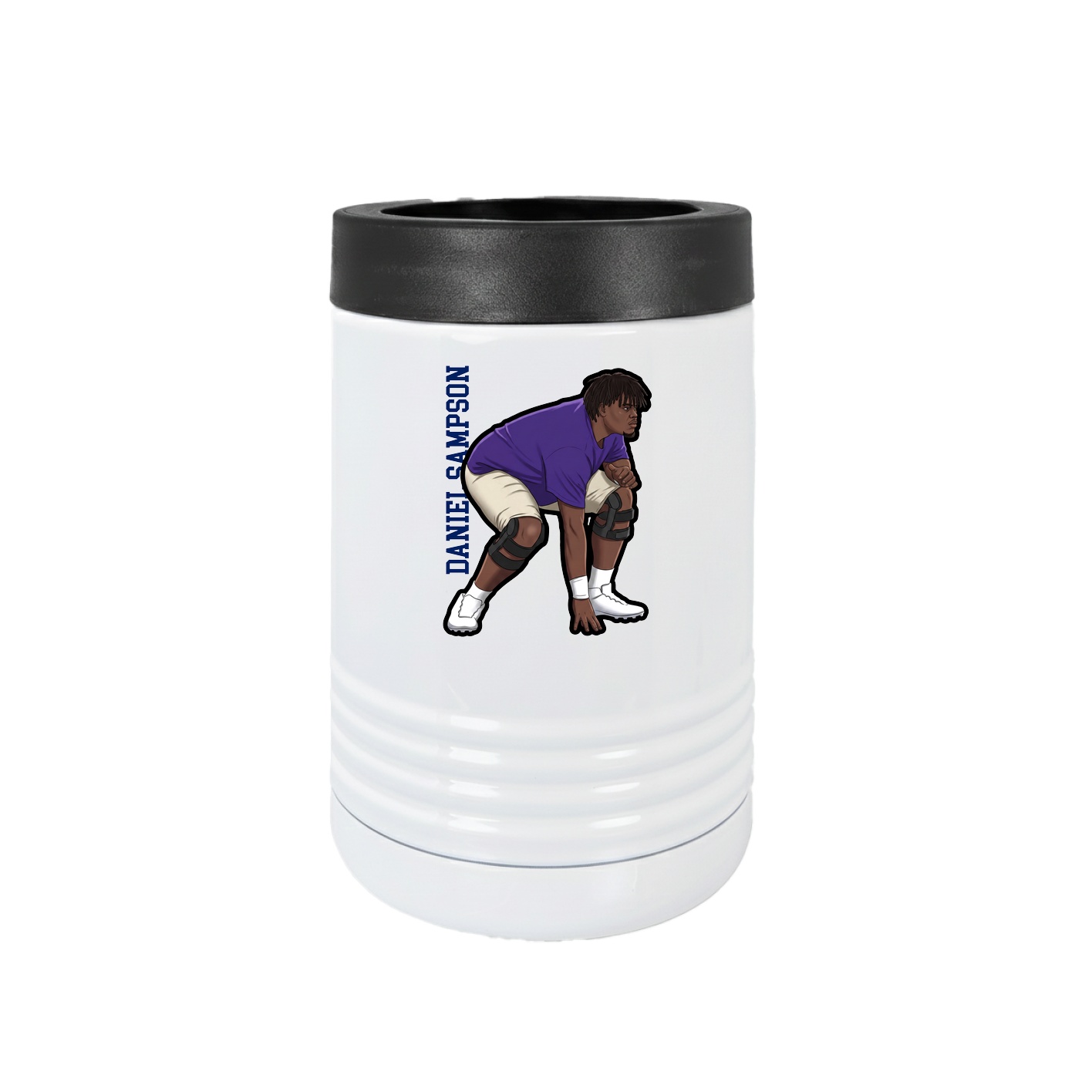 Beverage Holder — Name Vertical in White