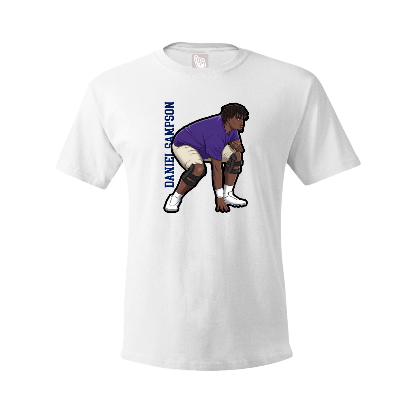 Tee — Name Vertical in White