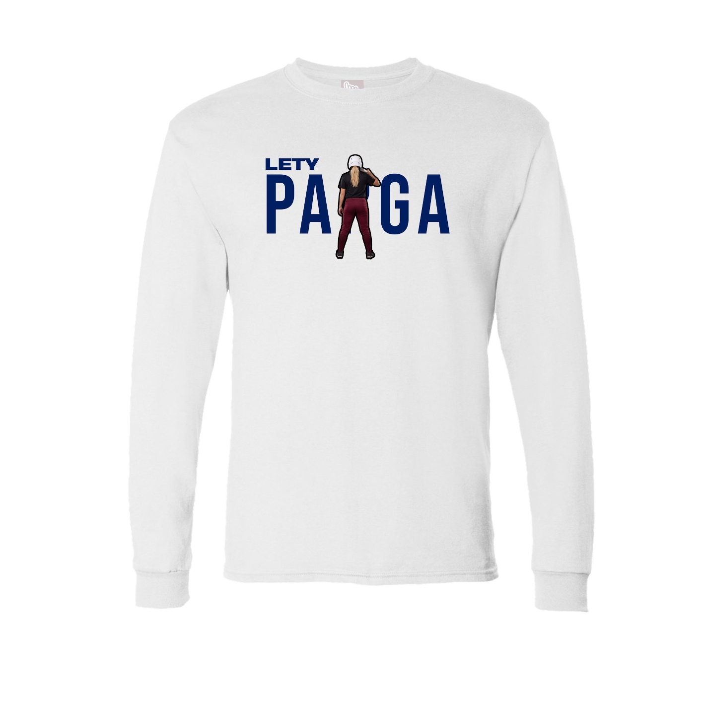 Long Sleeve Tee — Player Name in White
