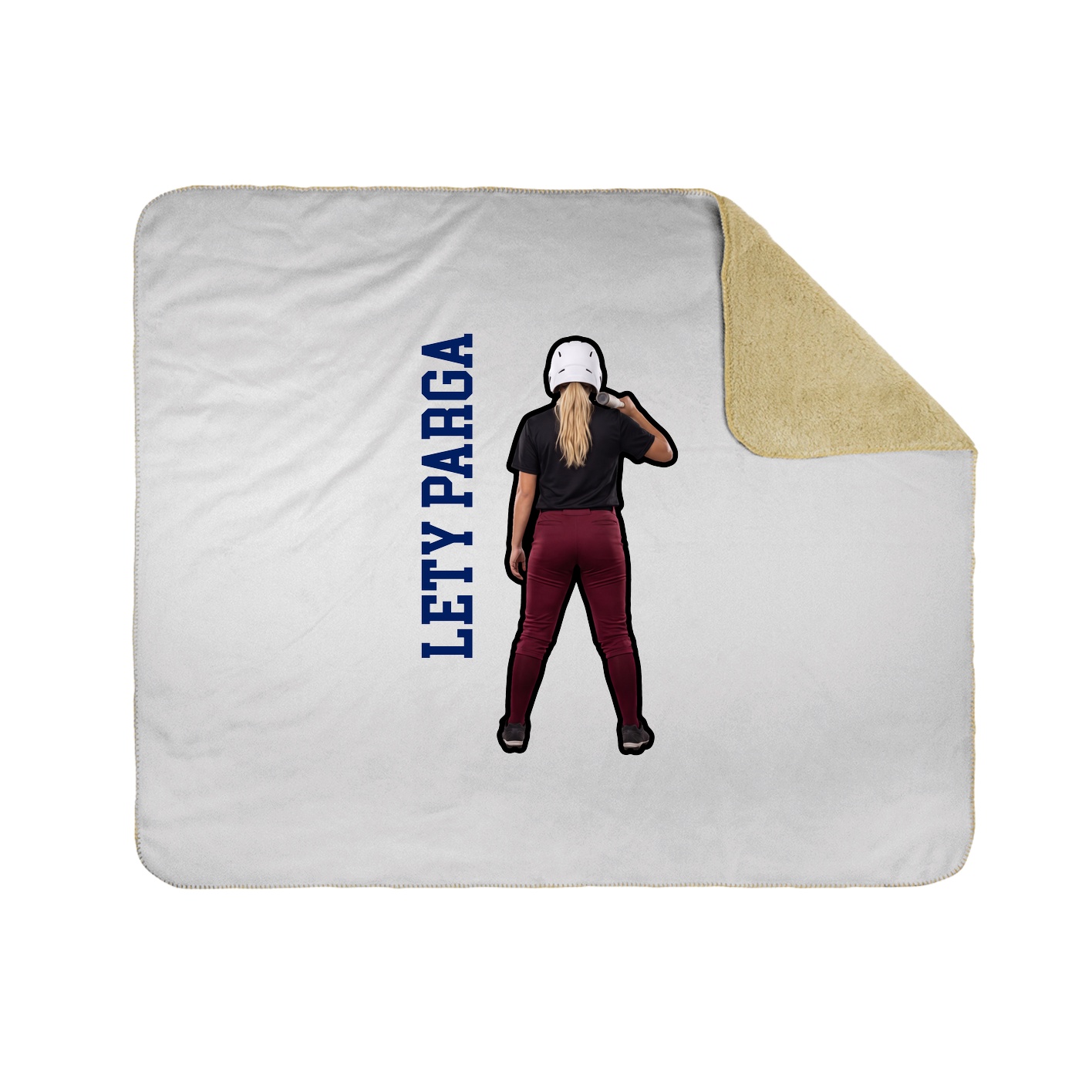 Throw Blanket — Name Vertical in White