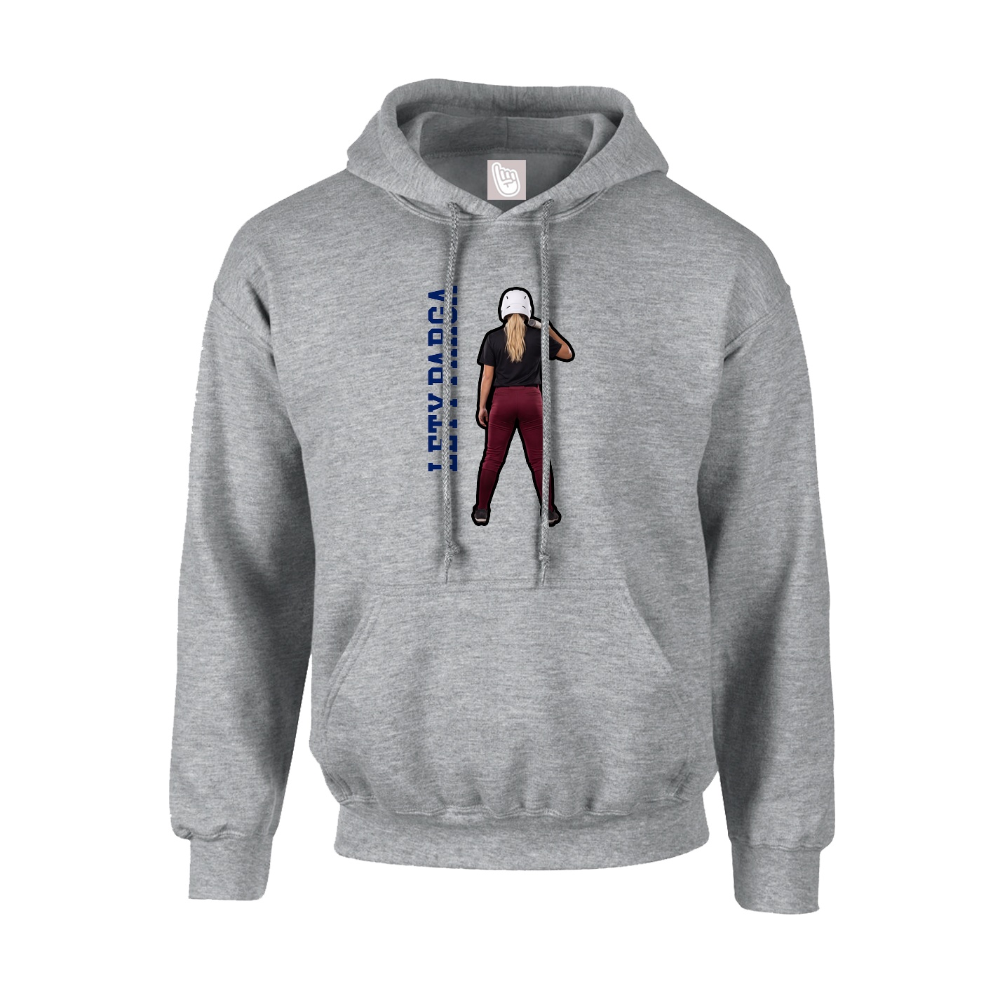 Hoodie — Name Vertical in Grey