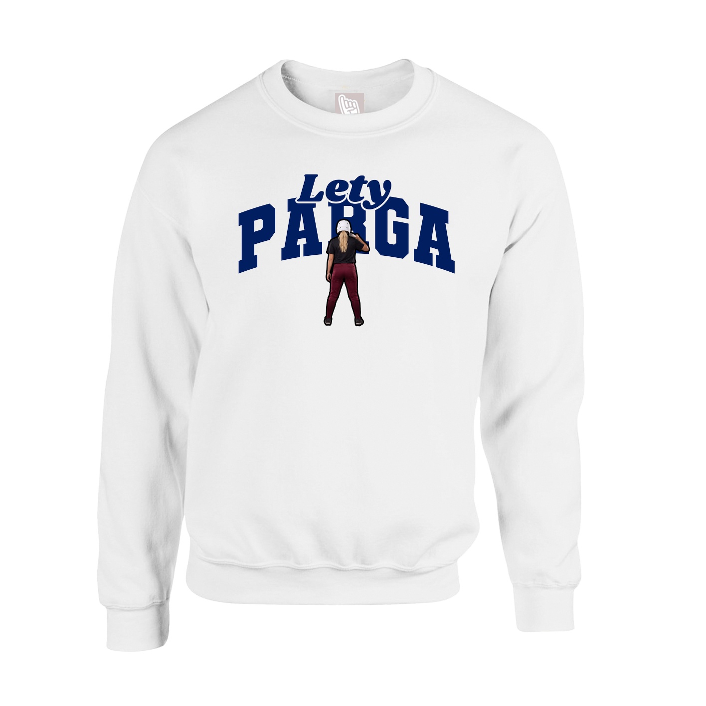 Fleece Crew — Signature Arch in White