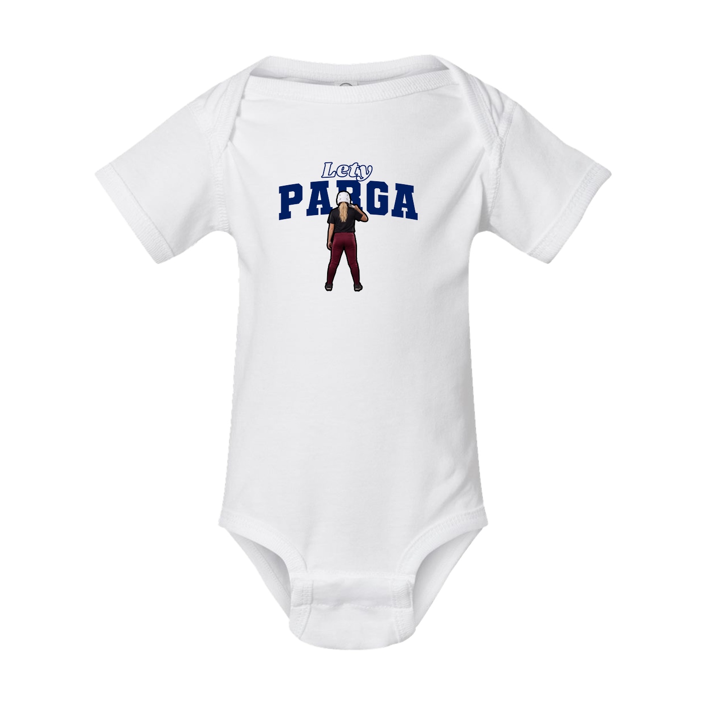 Baby Onesie — Name Arch in White
