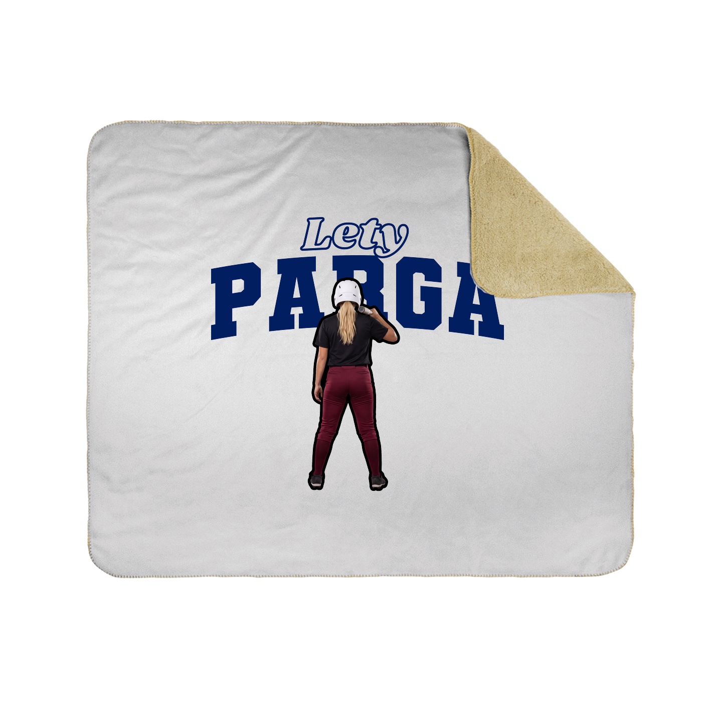 Throw Blanket — Name Arch in White
