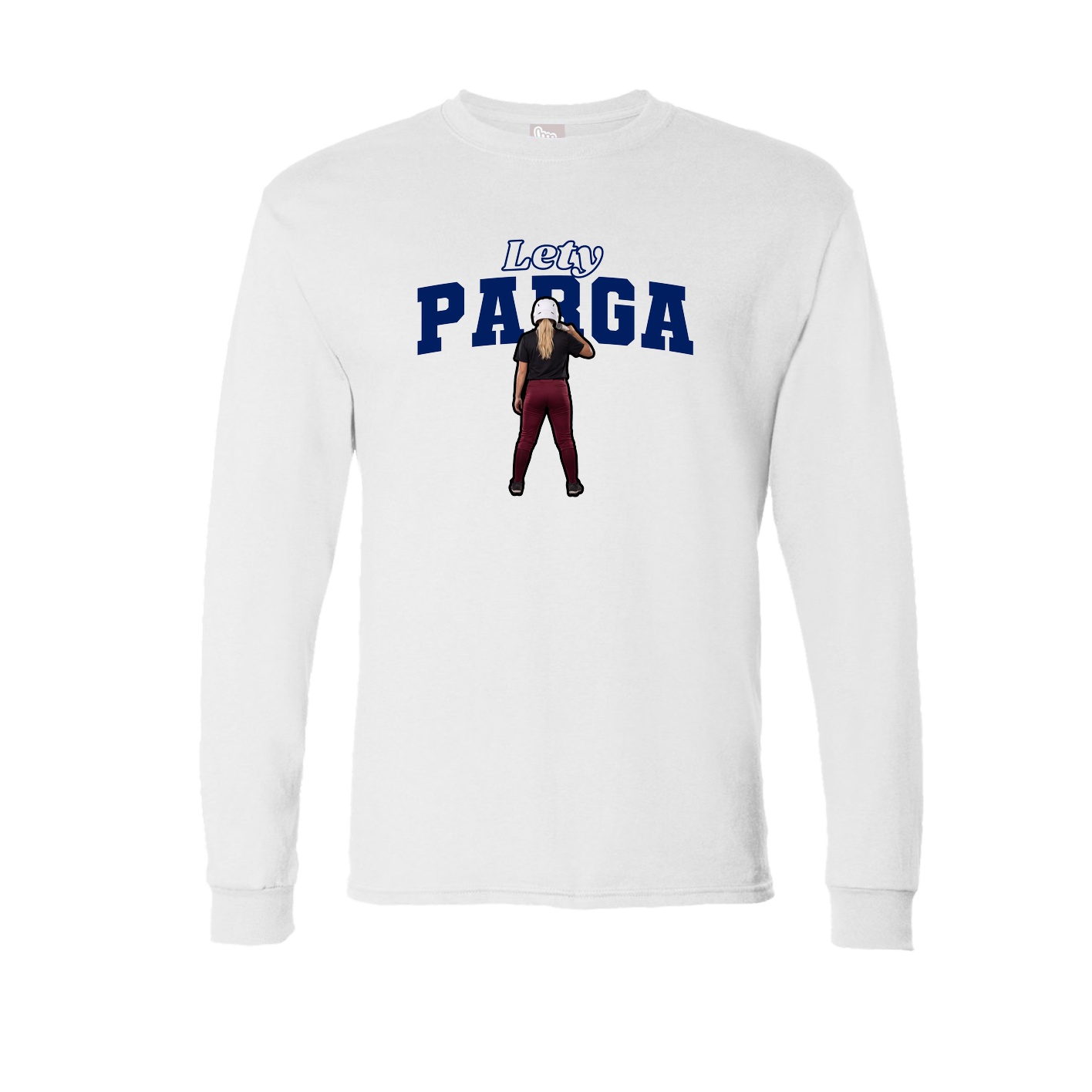 Long Sleeve Tee — Name Arch in White