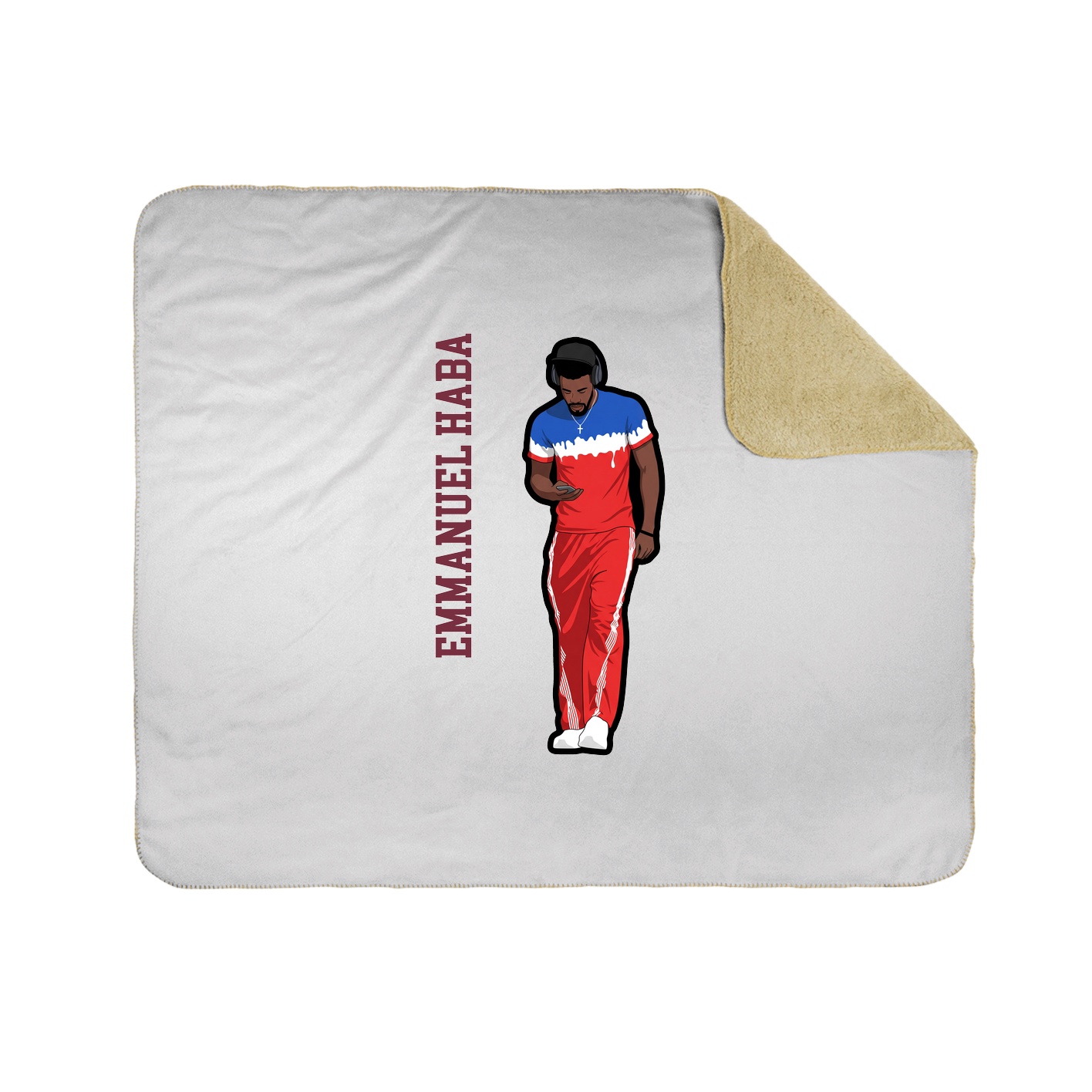 Throw Blanket — Name Vertical in White