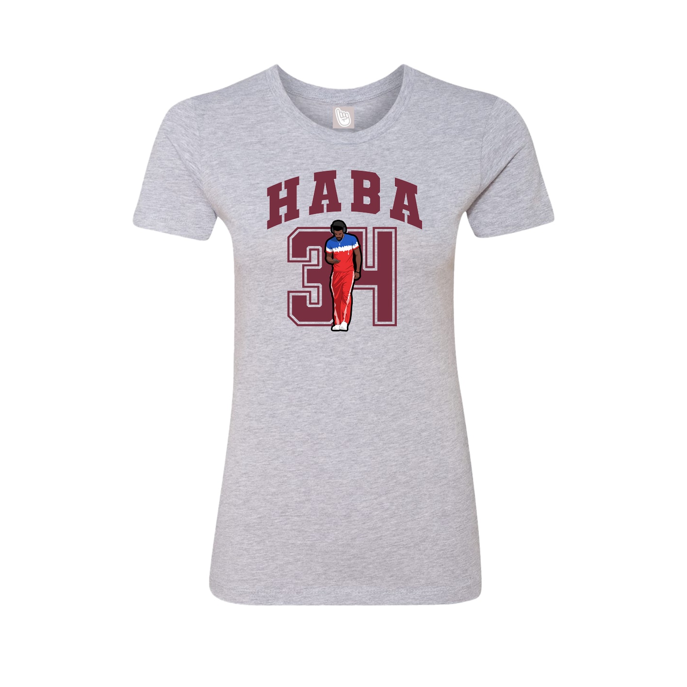 Fitted Women's Tee — Number in Grey