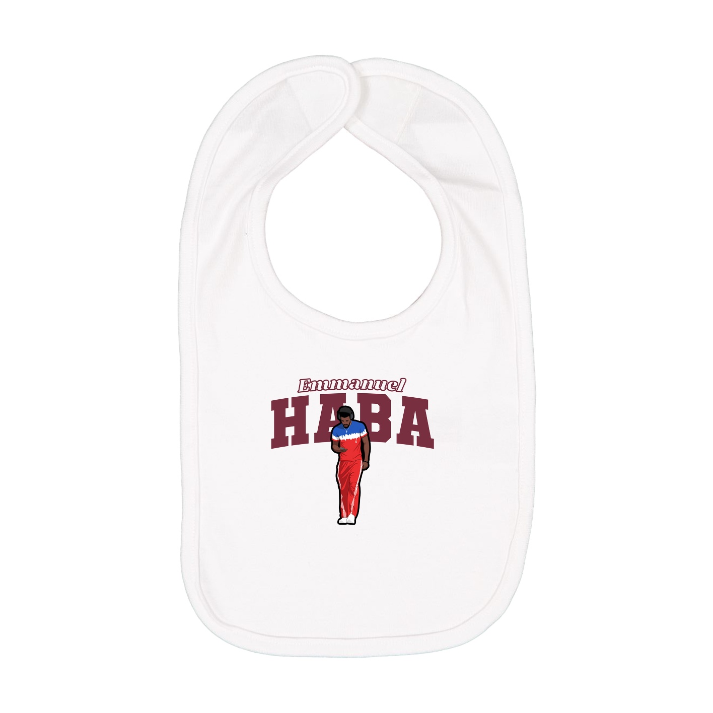 Infant Bib — Name Arch in White