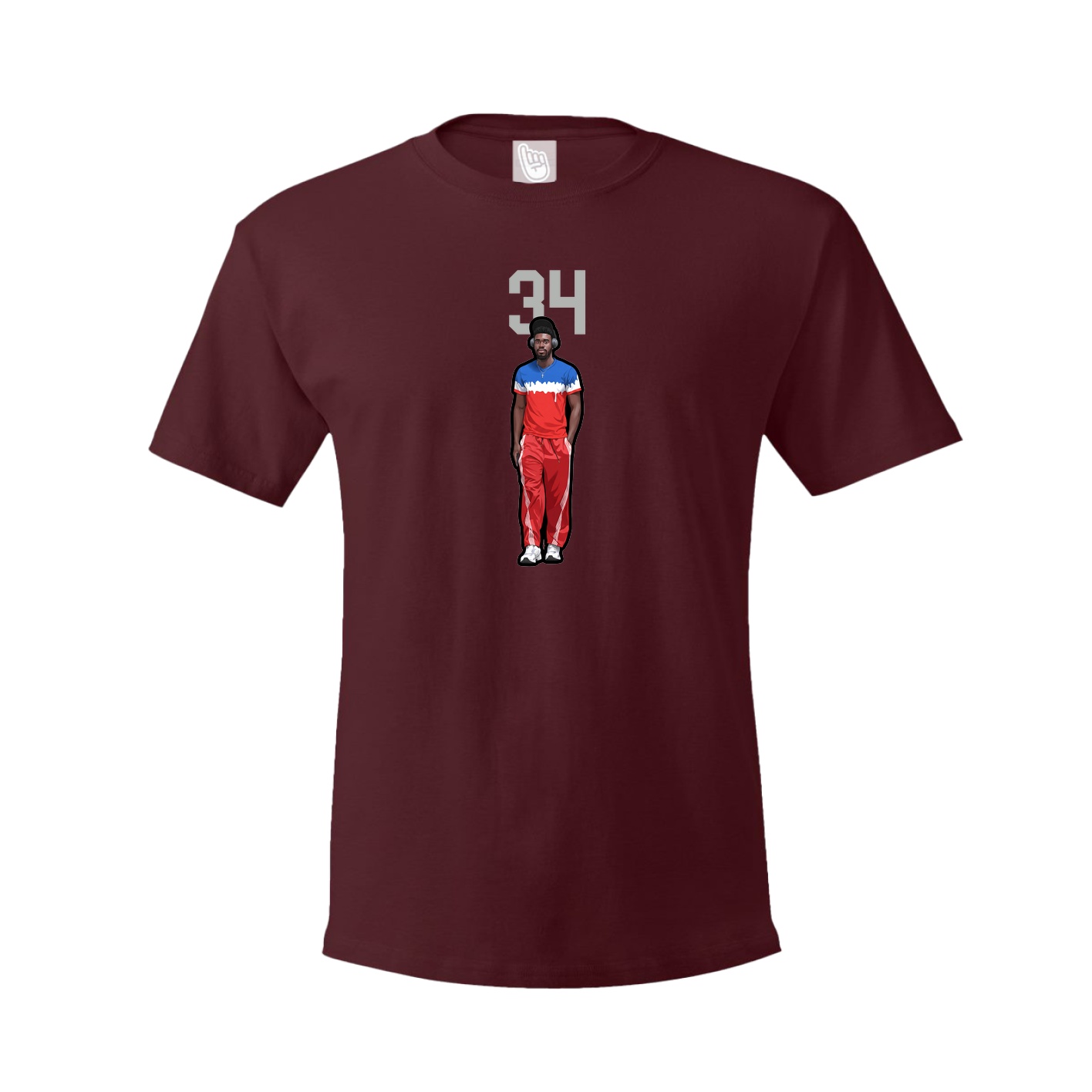 Youth Tee — Number Top in Maroon