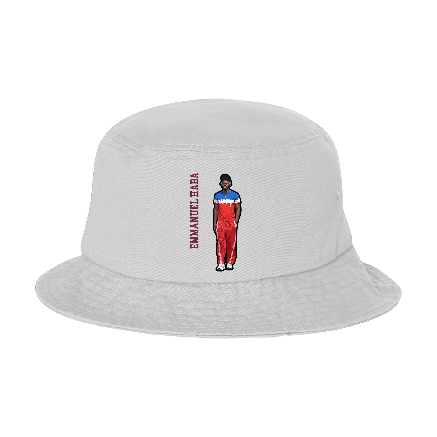 Bucket Cap — Name Vertical in White