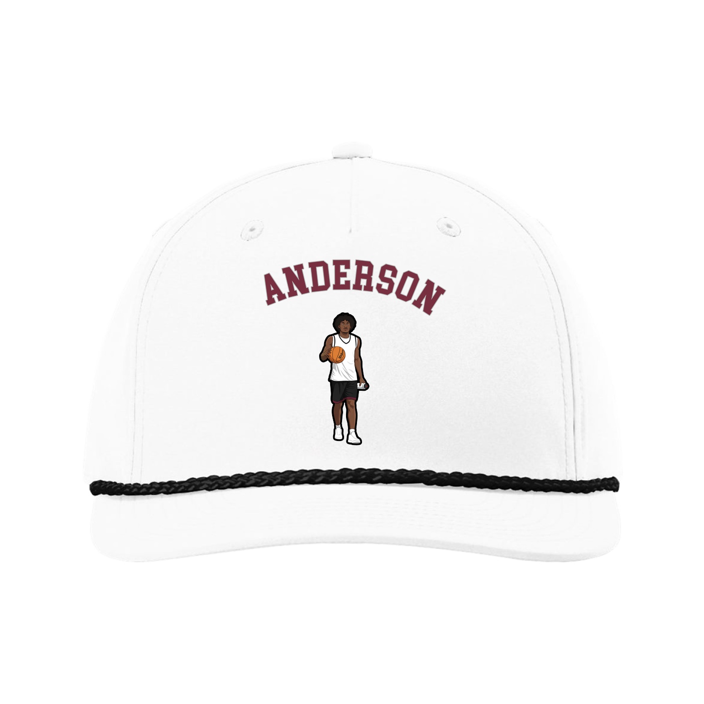 Five-Panel Classic Rope Cap — Shirsey Arch in White