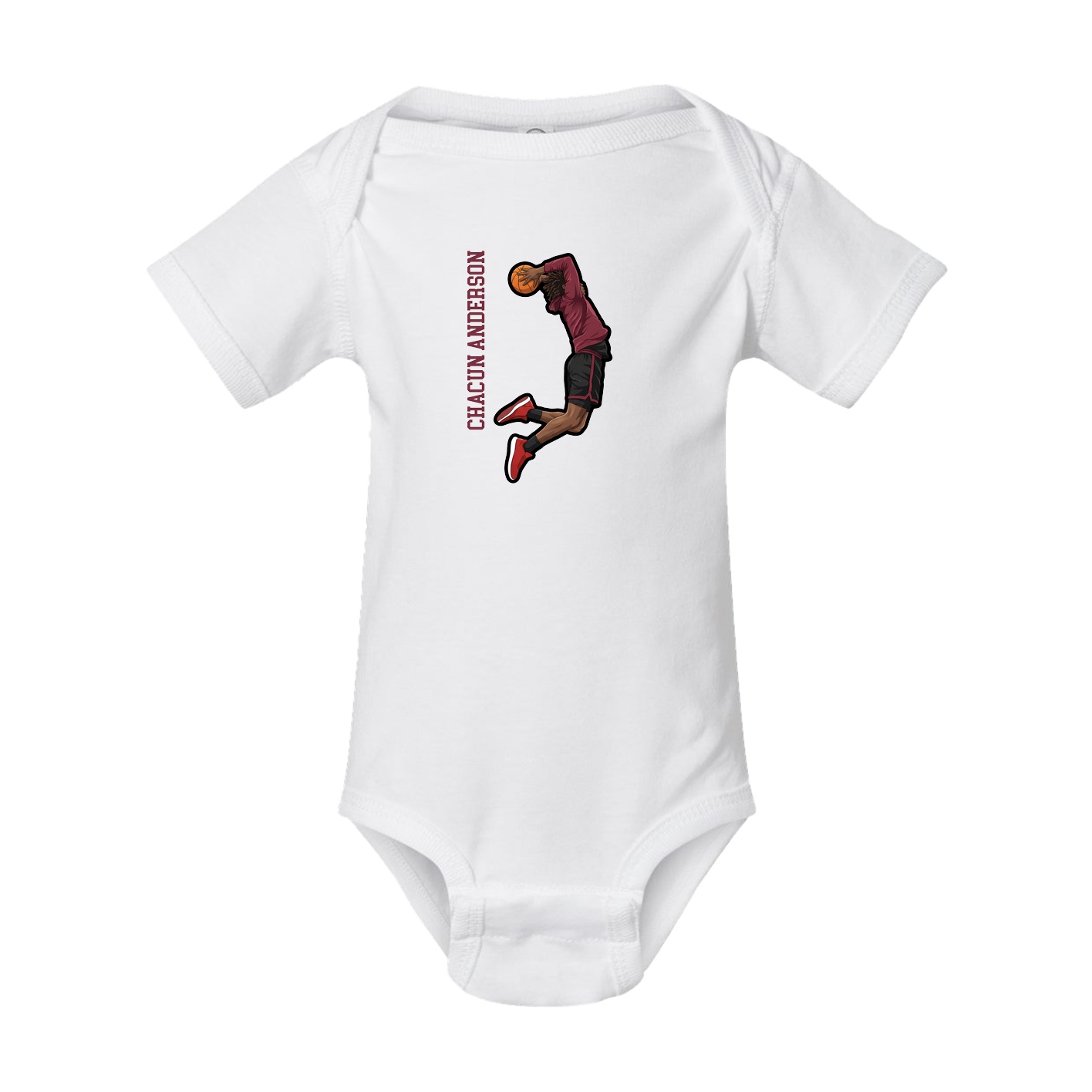 Baby Onesie — Name Vertical in White