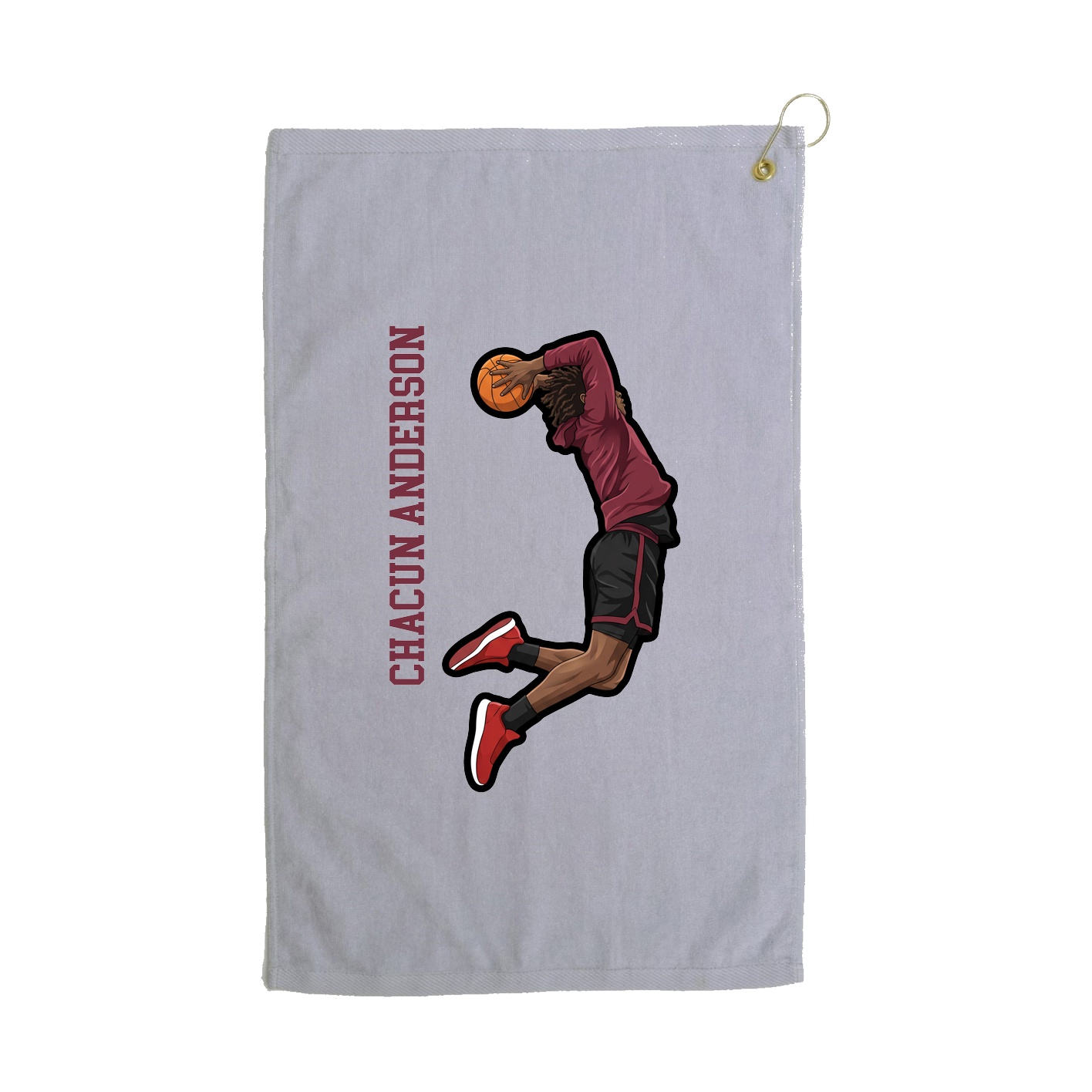 Golf Towel — Name Vertical in Grey