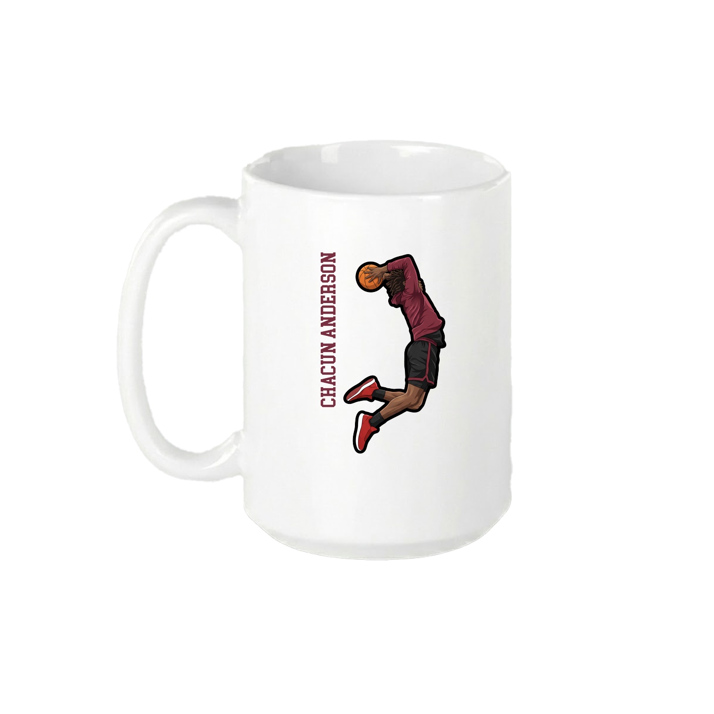 15oz Coffee Mug — Name Vertical in White