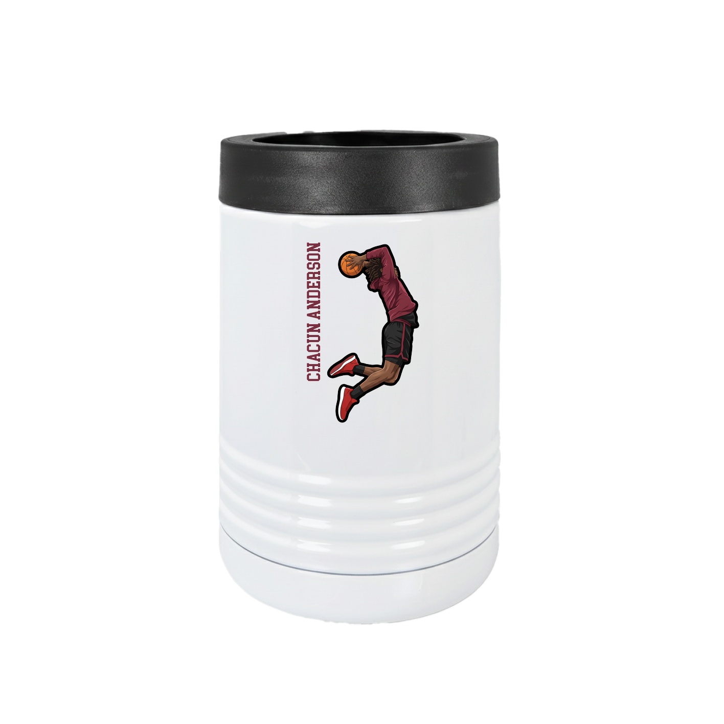 Beverage Holder — Name Vertical in White