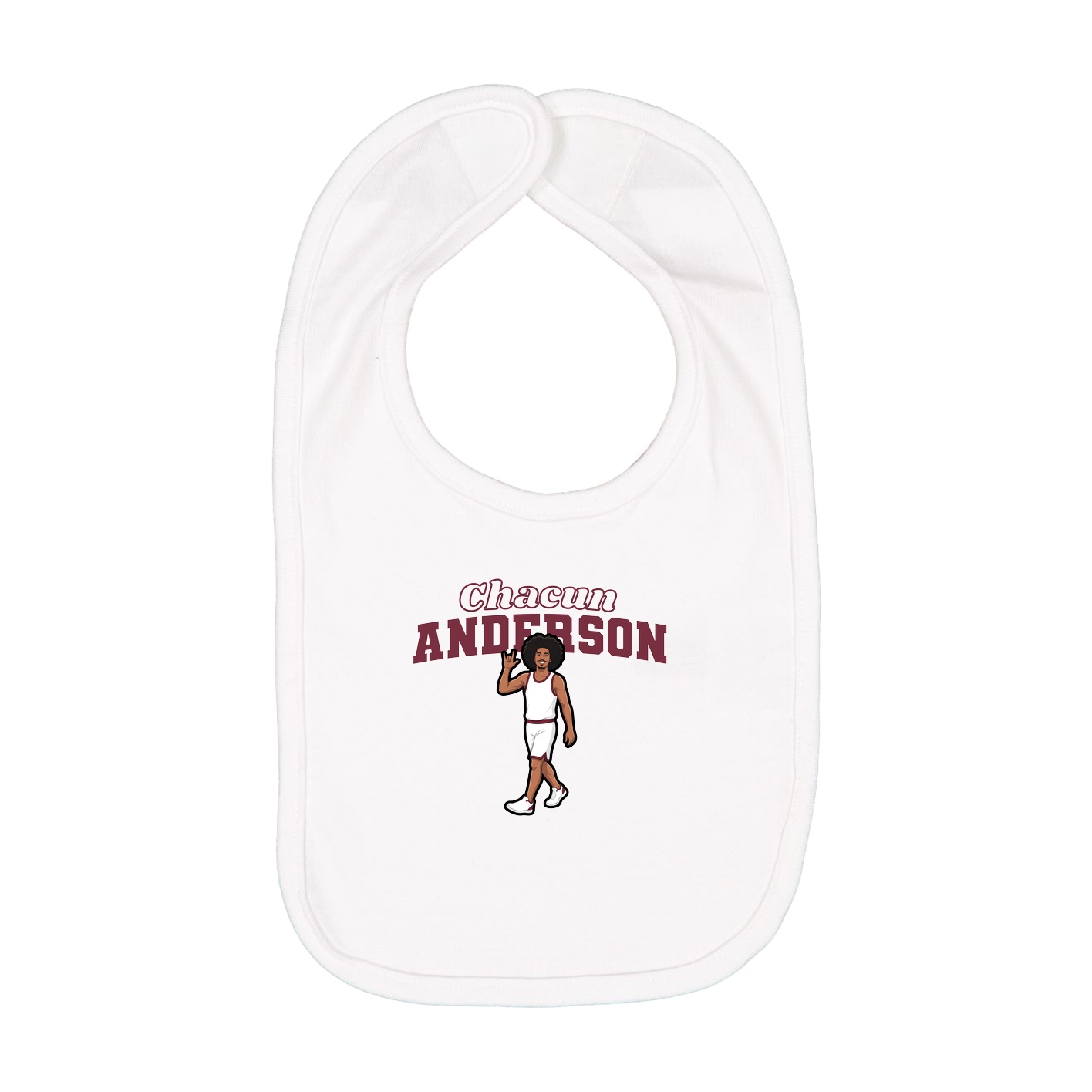 Infant Bib — Name Arch in White