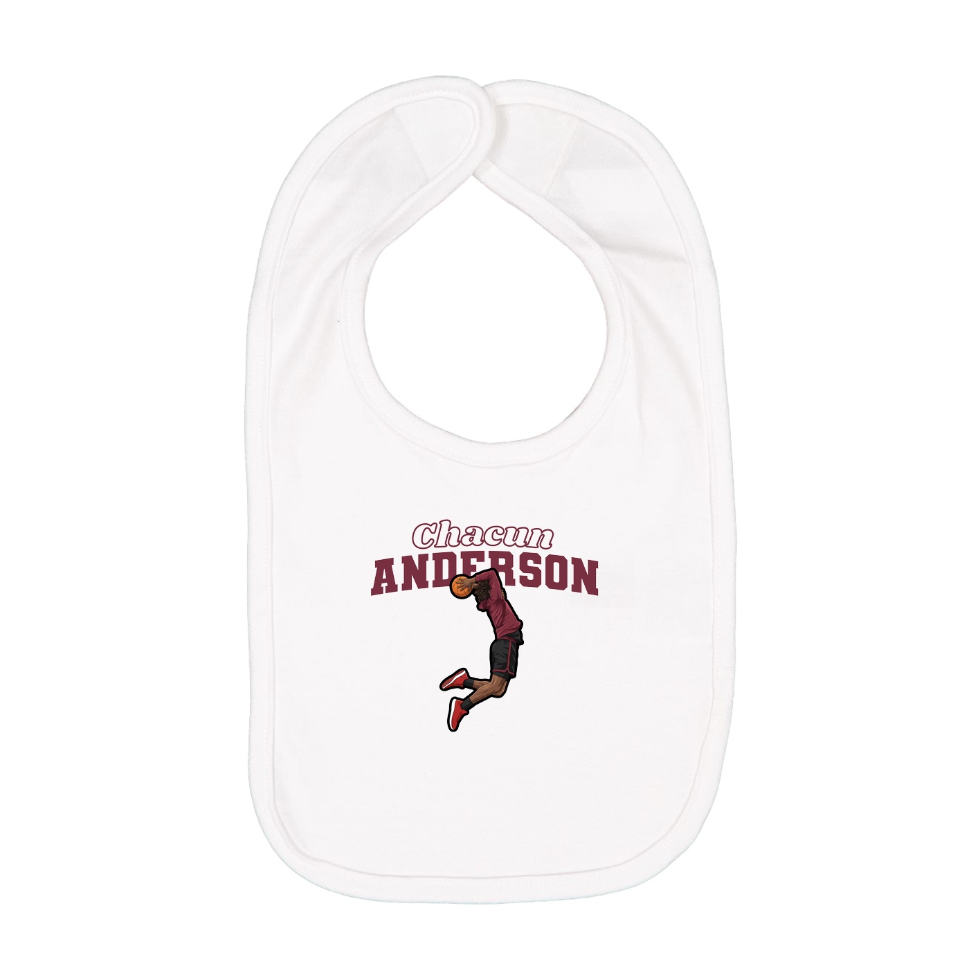Infant Bib — Name Arch in White
