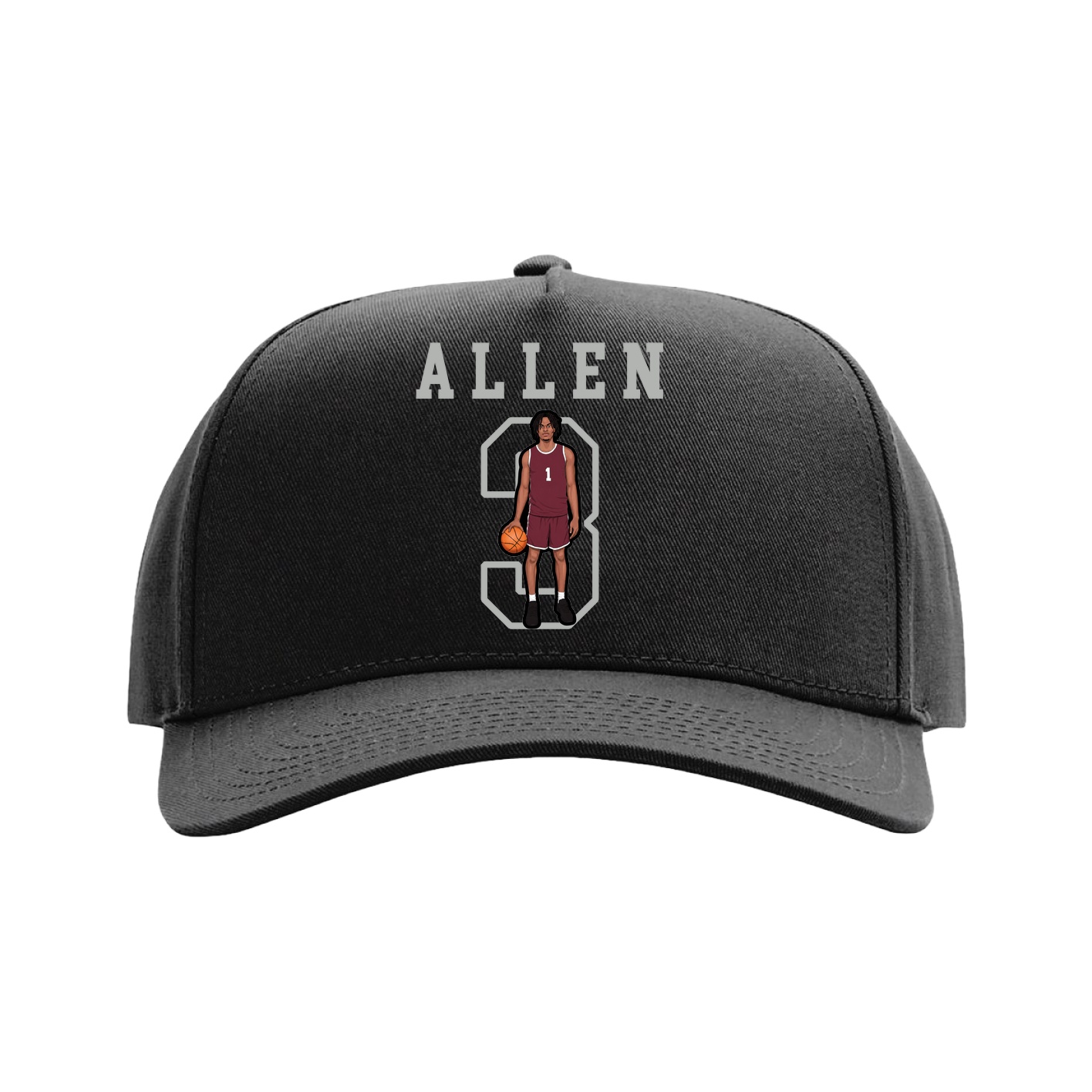 Full Fabric Five-Panel Champ Cap — Shirsey in Black