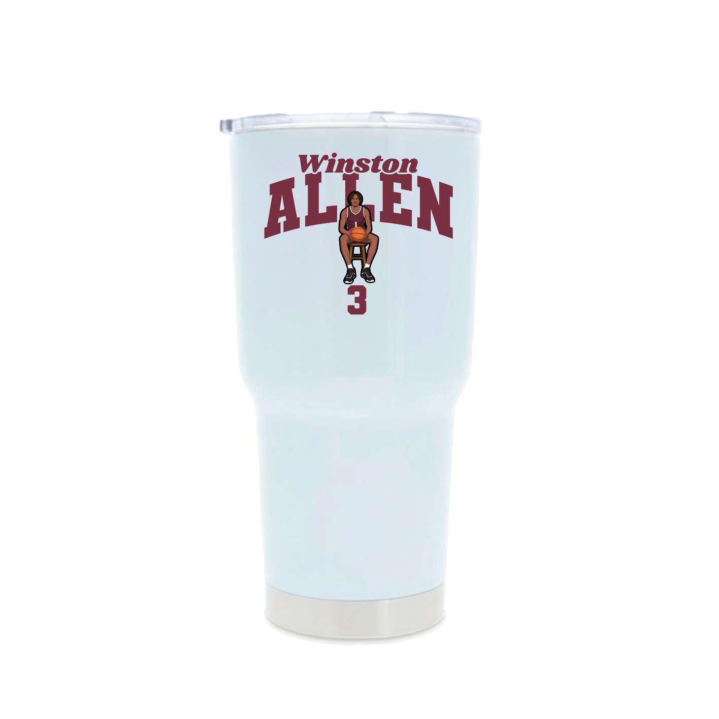 30oz Stainless Steel Tumbler — Signature Arch in White
